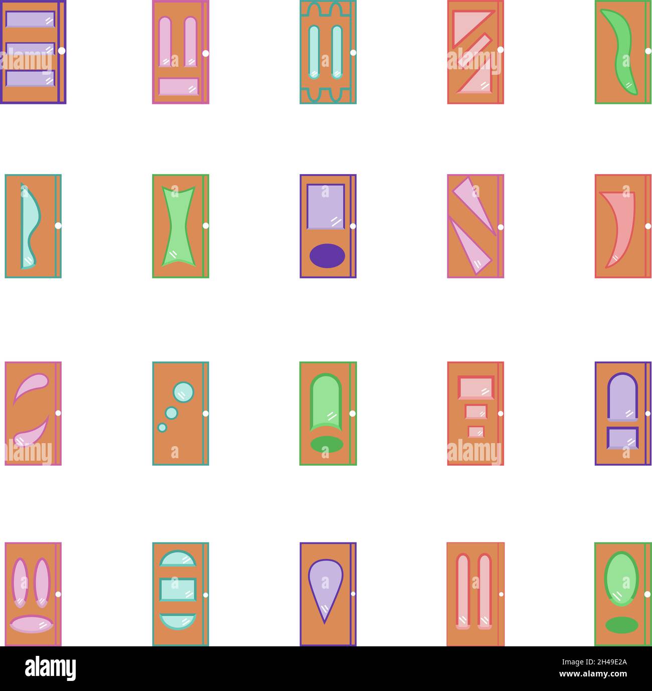 Portes d'entrée, illustration, vecteur, sur fond blanc. Illustration de Vecteur