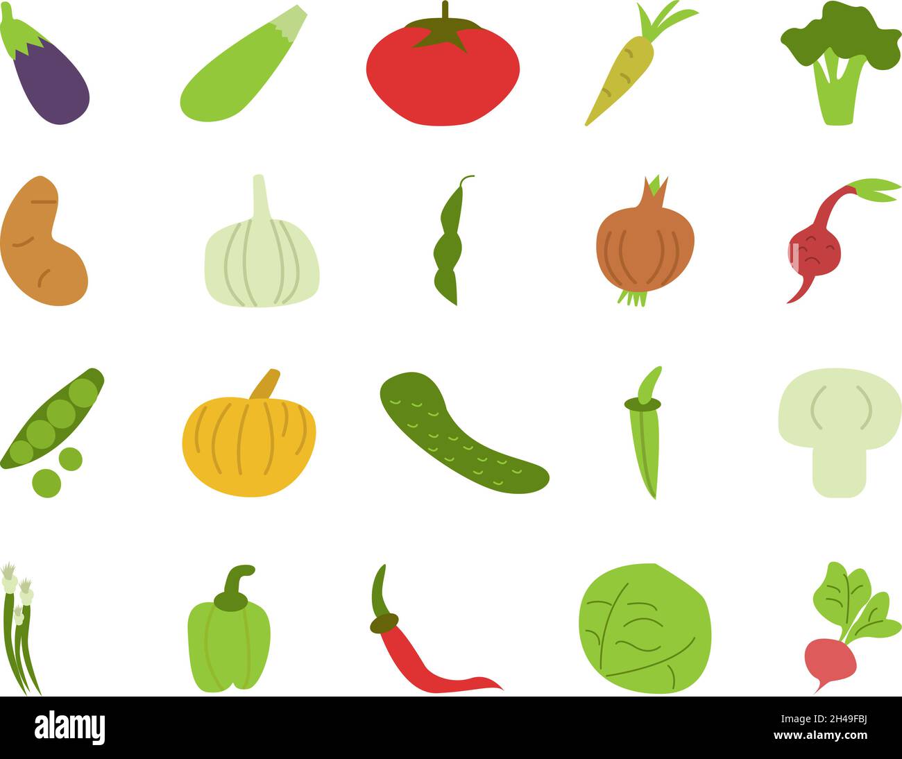 Légumes frais, illustration, vecteur, sur fond blanc. Illustration de Vecteur