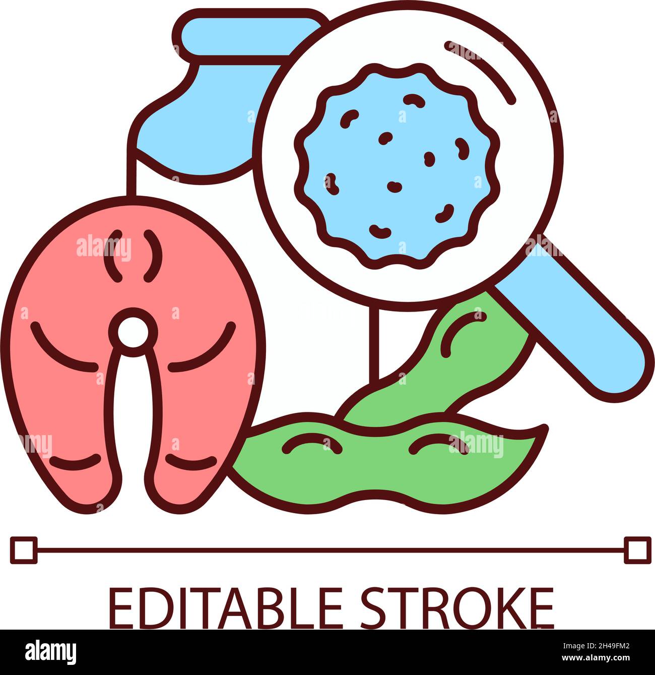 Icône de couleur RVB pour le test des allergènes alimentaires Illustration de Vecteur