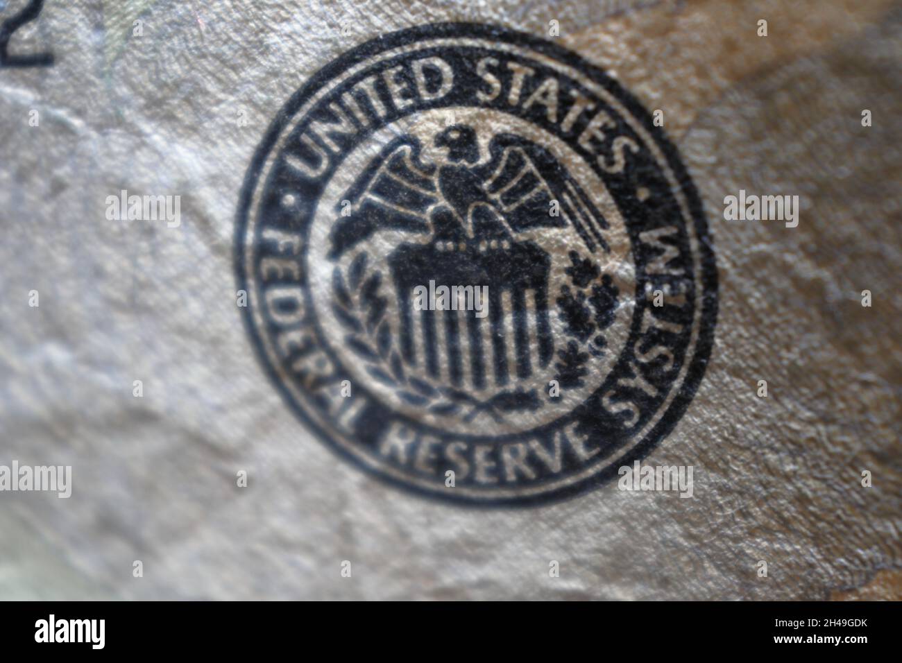 Gros plan de mot dollar écrit sur vingt dollars de facture, gros plan Banque D'Images