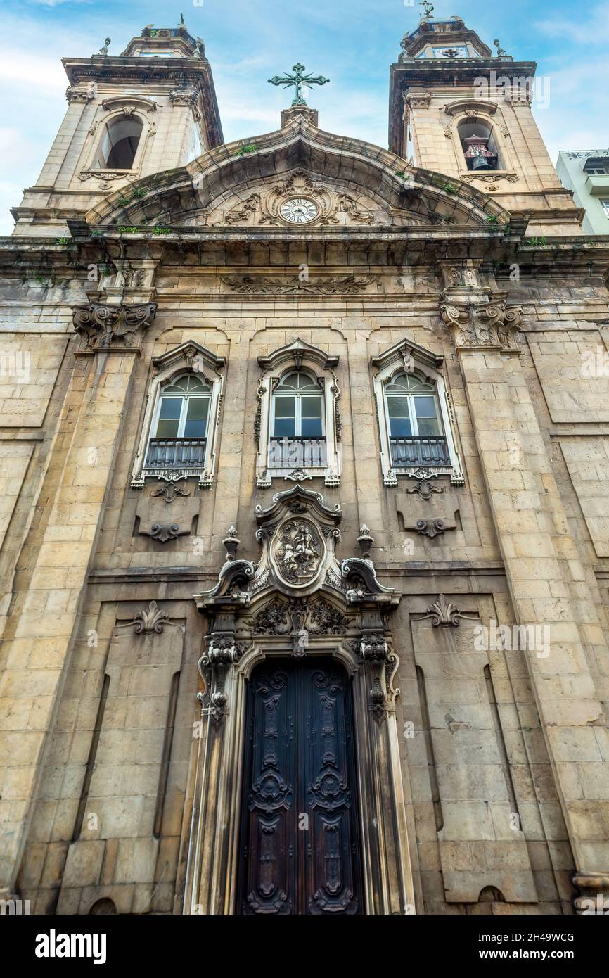 Vue extérieure ou façade du bâtiment appelé Église du troisième ordre de notre-Dame de Monte do Carmo à Rio de Janeiro, Brésil.Le bâtiment est également Banque D'Images