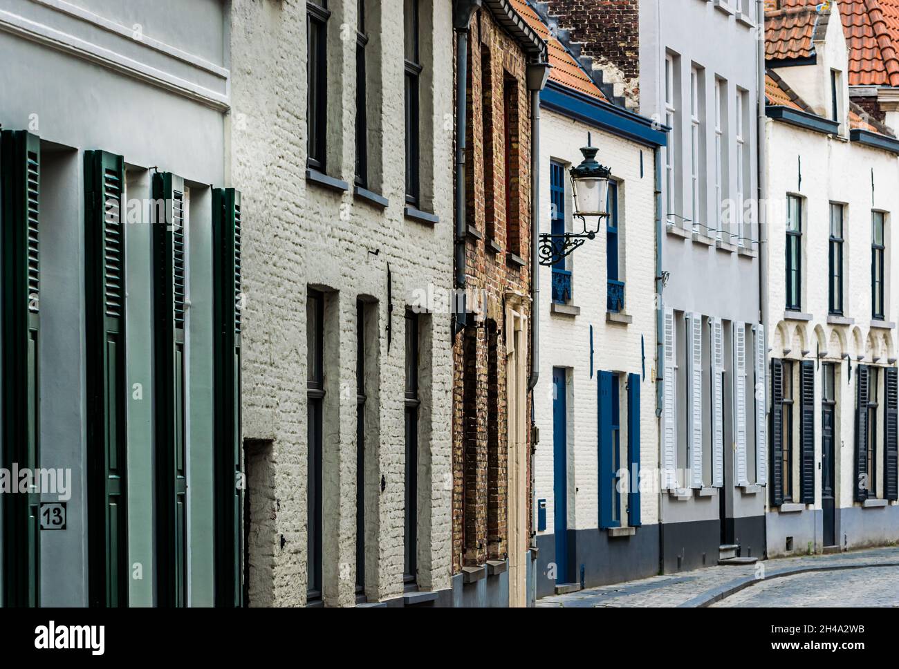 Anciennes façades du centre-ville historique de Bruges, Belgique Banque D'Images