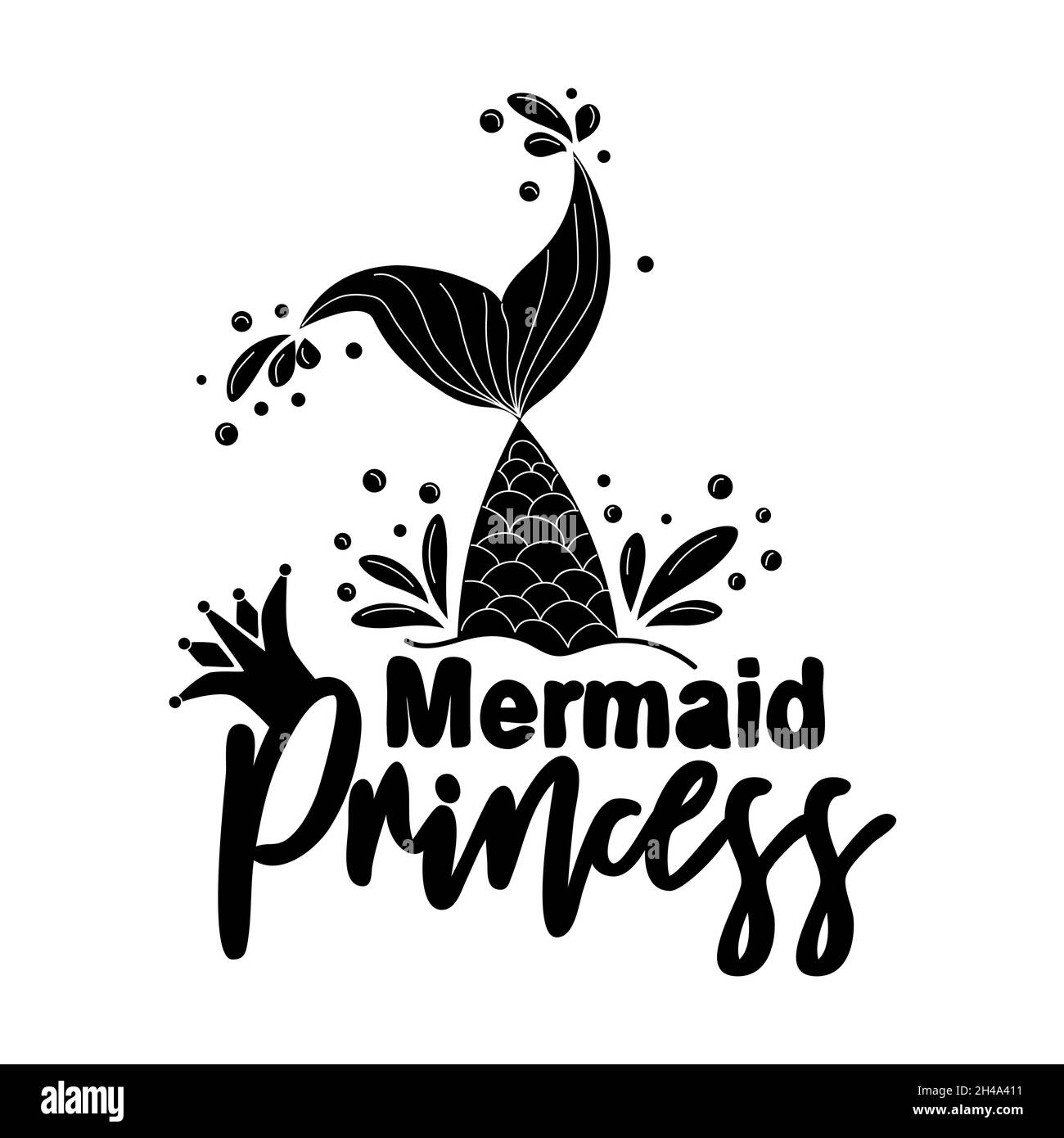 Princesse Sirene Carte De Queue Mermaid Avec Eclaboussures D Eau Etoiles Citation Inspirante Sur L Ete L Amour Et La Mer Image Vectorielle Stock Alamy