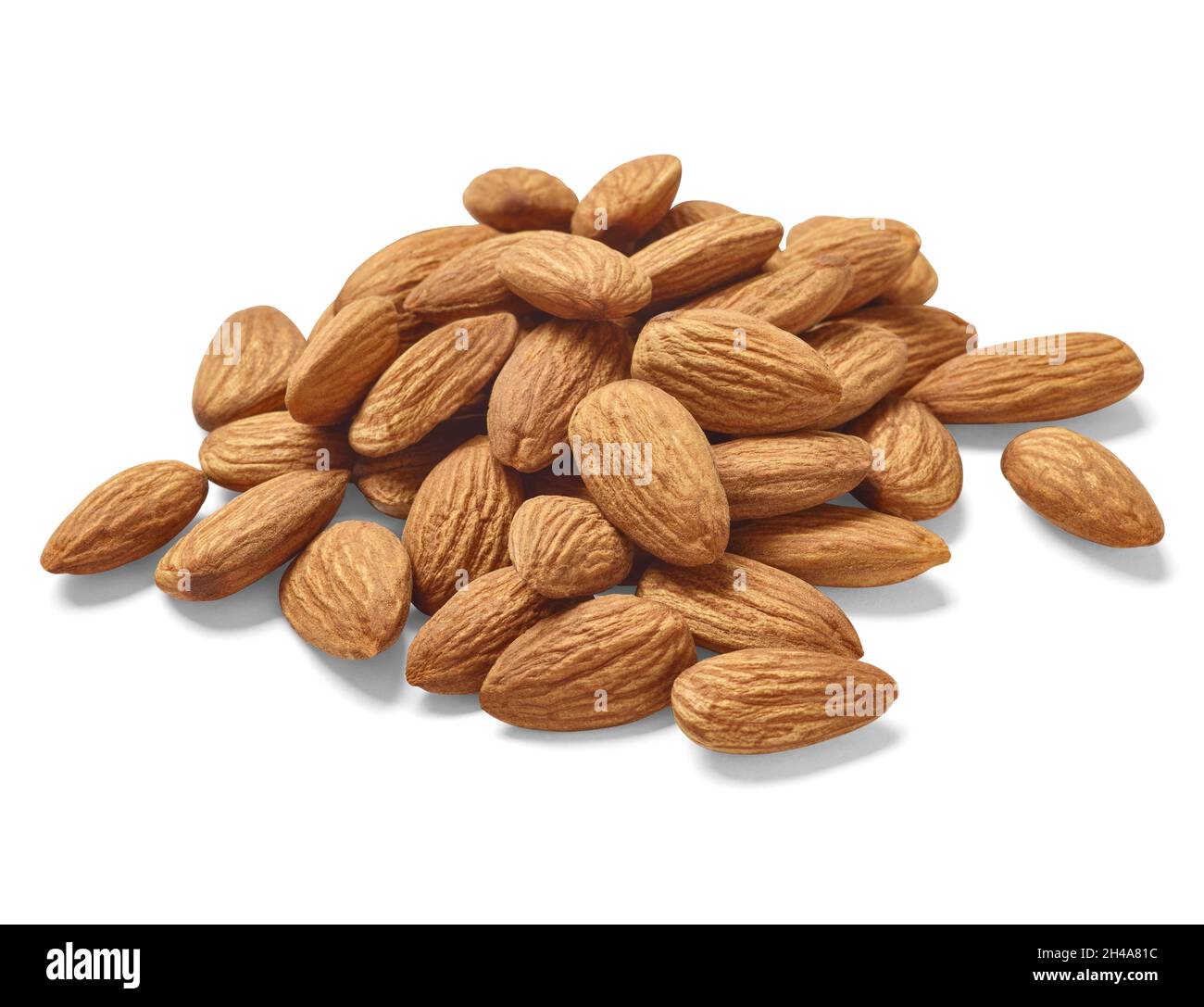 nourriture aux noix d'amande saine ingrédient naturel biologique snack isolé graine brun fruit closeup, groupe de nutrition Banque D'Images