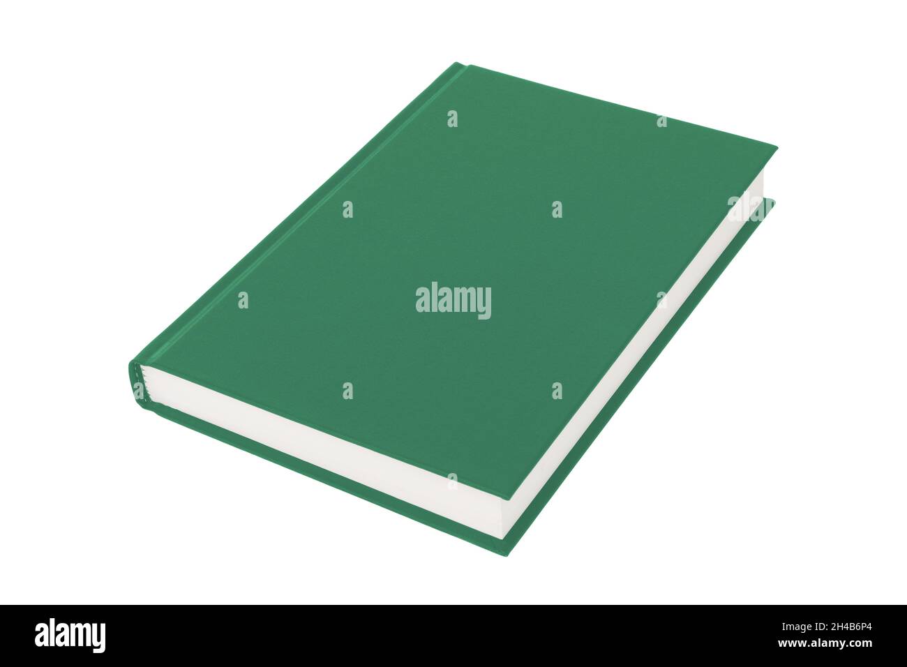 Livre de couverture rigide vert sur fond blanc avec chemin d'écrêtage Banque D'Images