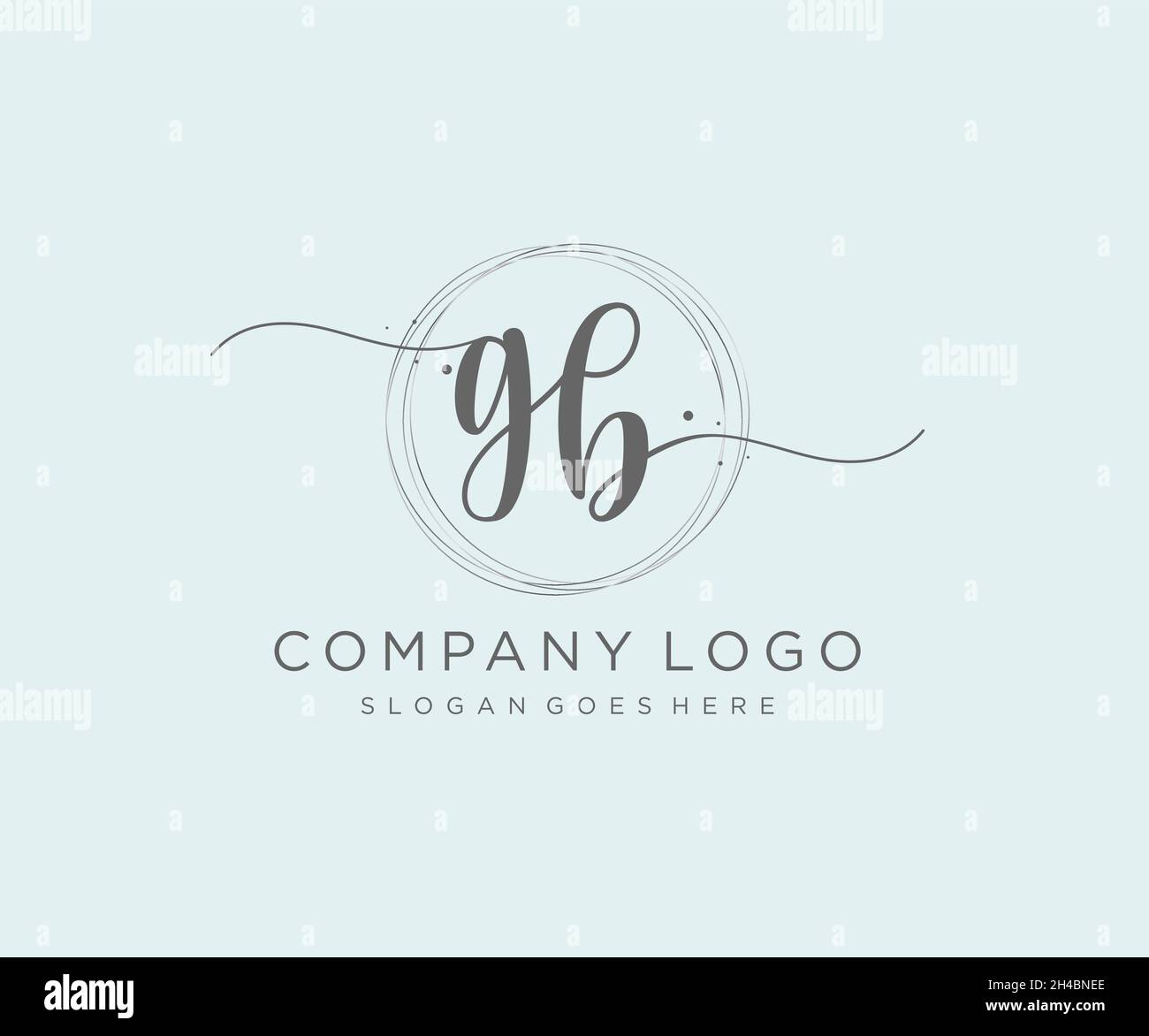 Logo GB féminin.Utilisable pour les logos nature, salon, Spa, cosmétique et Beauté.Elément de modèle de logo Flat Vector. Illustration de Vecteur