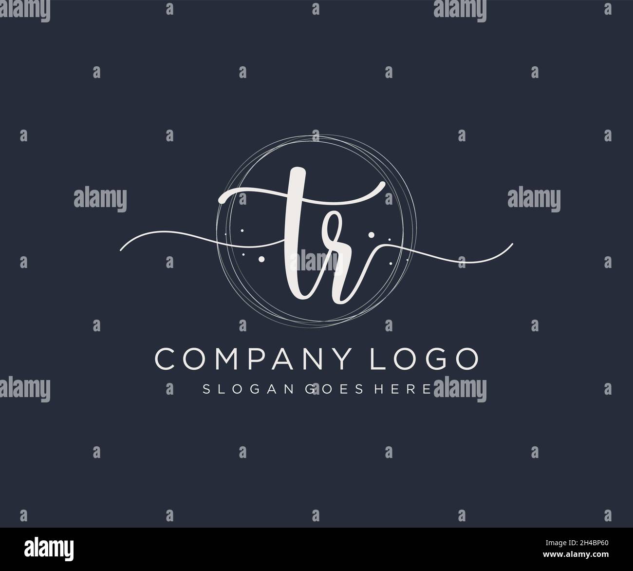 Logo TR féminin.Utilisable pour les logos nature, salon, Spa, cosmétique et Beauté.Elément de modèle de logo Flat Vector. Illustration de Vecteur