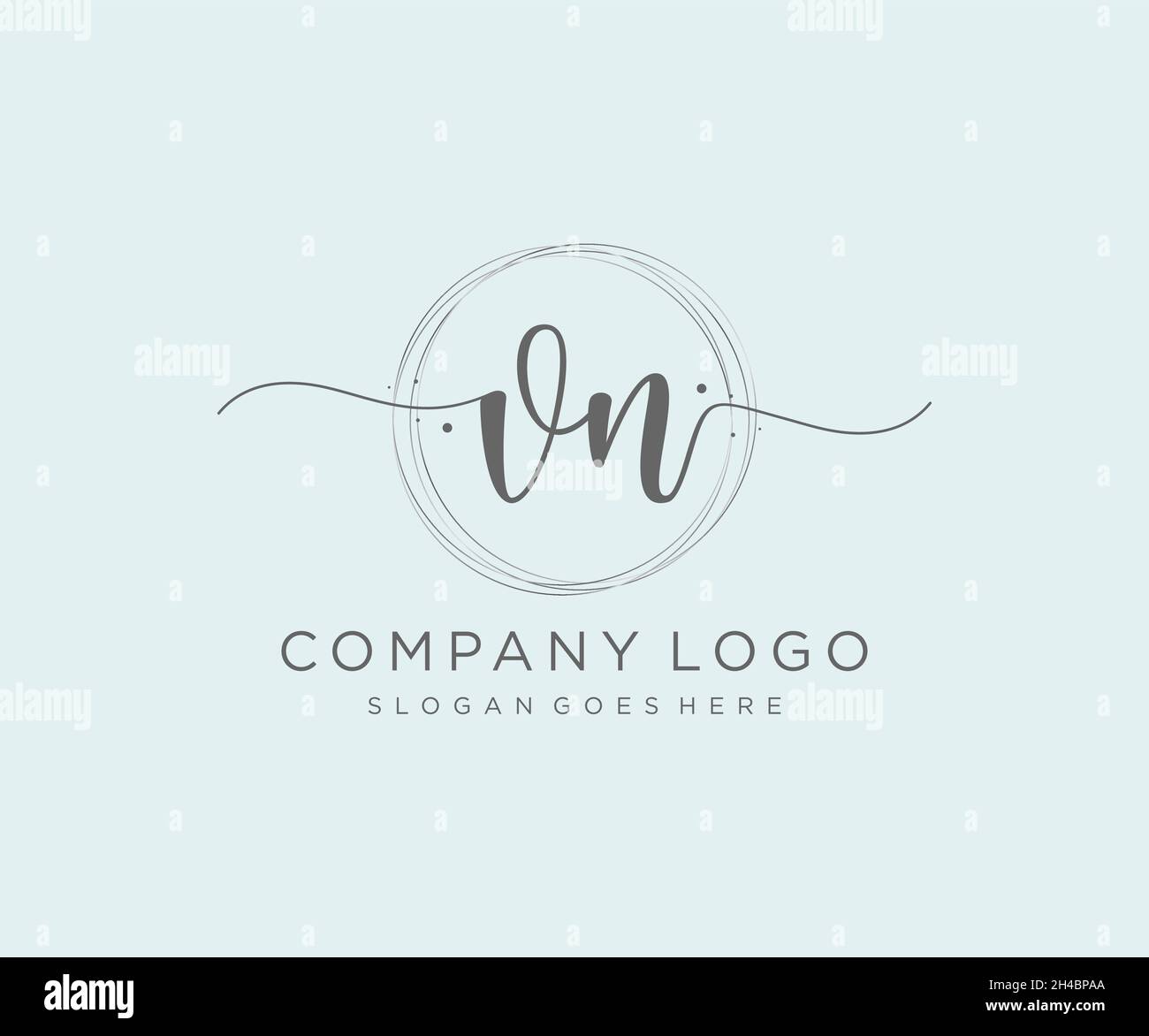 Logo VN féminin.Utilisable pour les logos nature, salon, Spa, cosmétique et Beauté.Elément de modèle de logo Flat Vector. Illustration de Vecteur