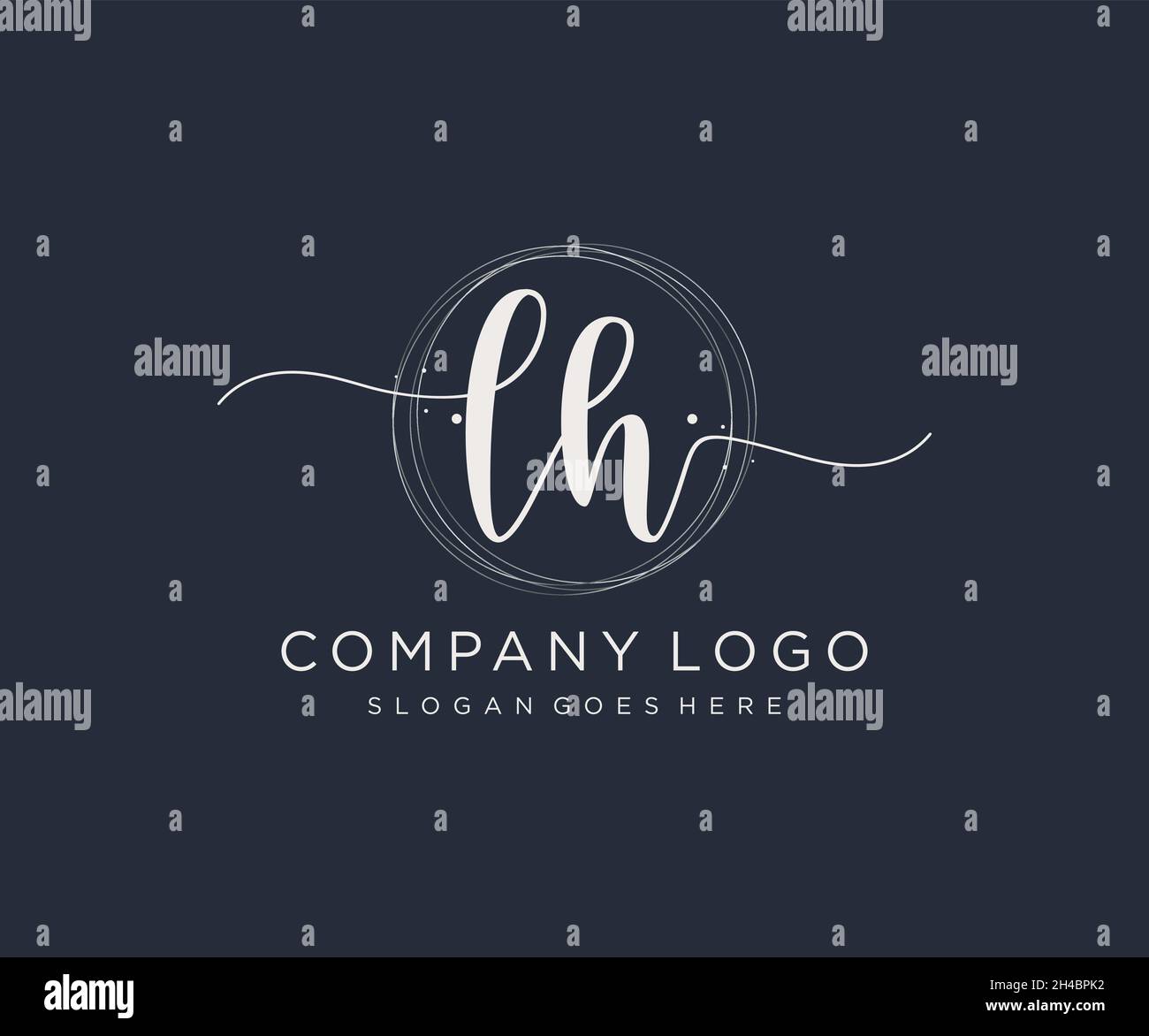 Logo LH féminin.Utilisable pour les logos nature, salon, Spa, cosmétique et Beauté.Elément de modèle de logo Flat Vector. Illustration de Vecteur