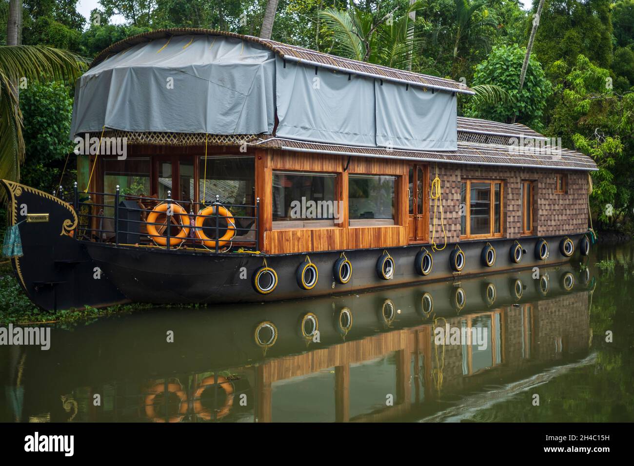 House Boat à Kumarkom Backwaters Kerala Inde Banque D'Images