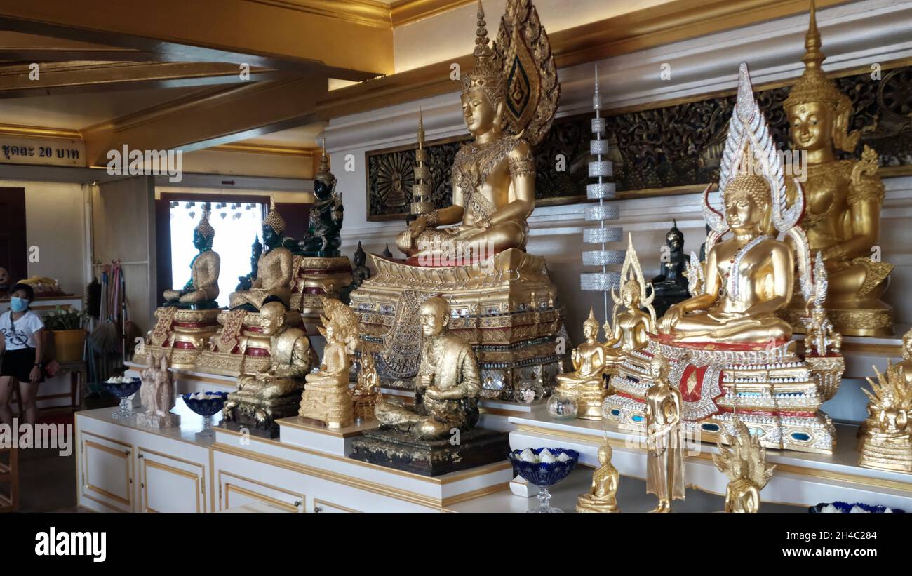 Wat Saket aka Temple of the Golden Mount, Pom PRAP Sattru Phai, Bangkok, Thaïlande Banque D'Images
