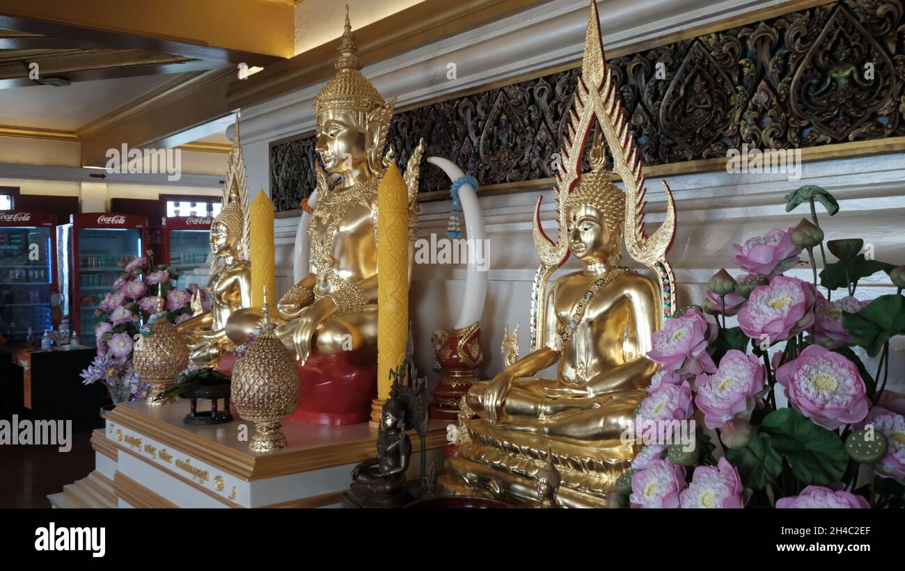 Wat Saket aka Temple of the Golden Mount, Pom PRAP Sattru Phai, Bangkok, Thaïlande Banque D'Images