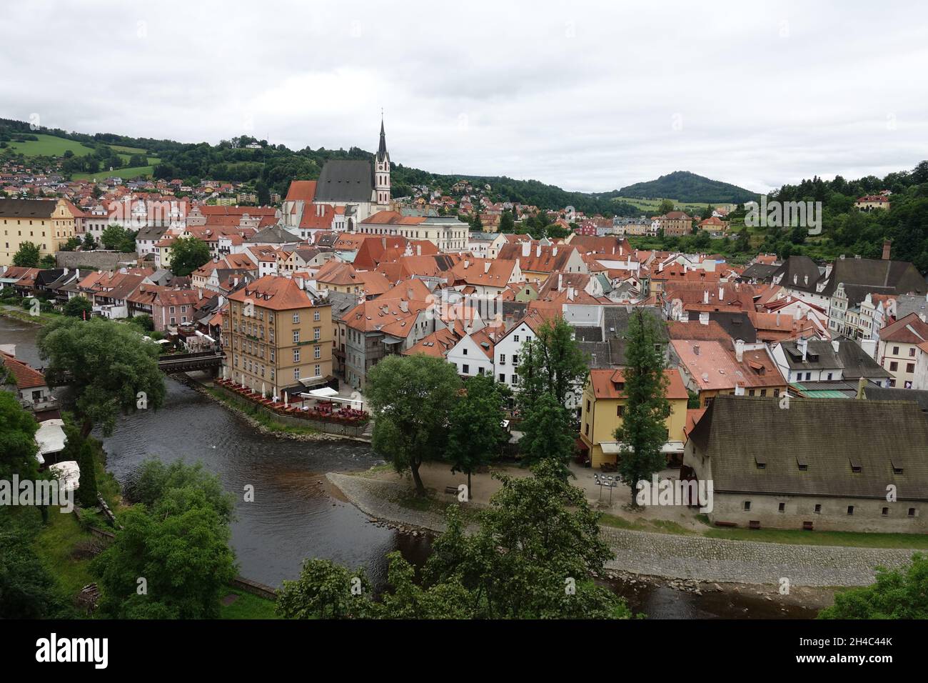 Vieille ville de Cesky Krumlov, République tchèque.Patrimoine mondial de l'UNESCO été 2021 Banque D'Images