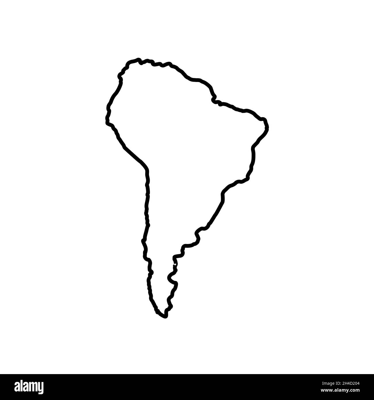 Style de ligne d'icône de carte d'Amérique du Sud Illustration de Vecteur