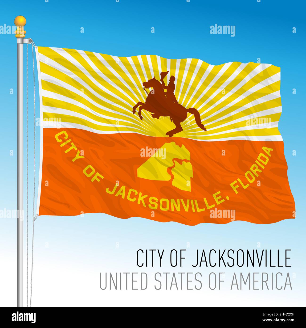 Drapeau de la ville de Jacksonville, Floride, États-Unis, illustration vectorielle Illustration de Vecteur