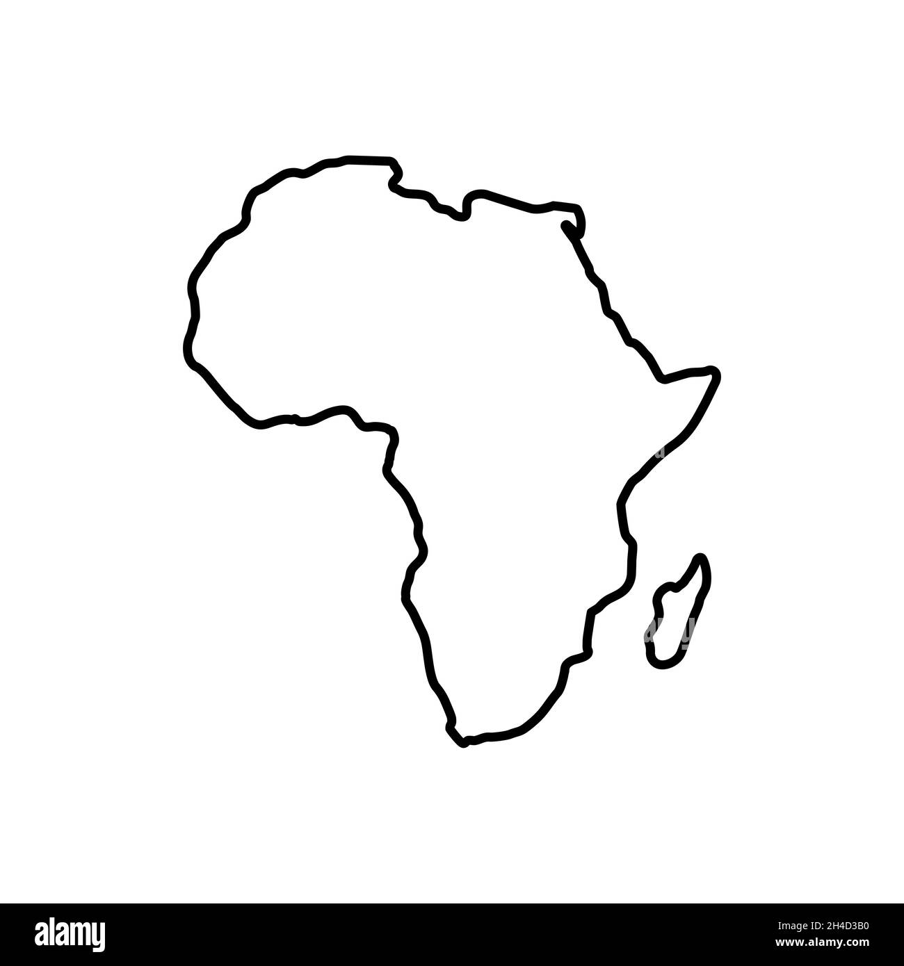 Style de ligne d'icône de carte d'Afrique Illustration de Vecteur