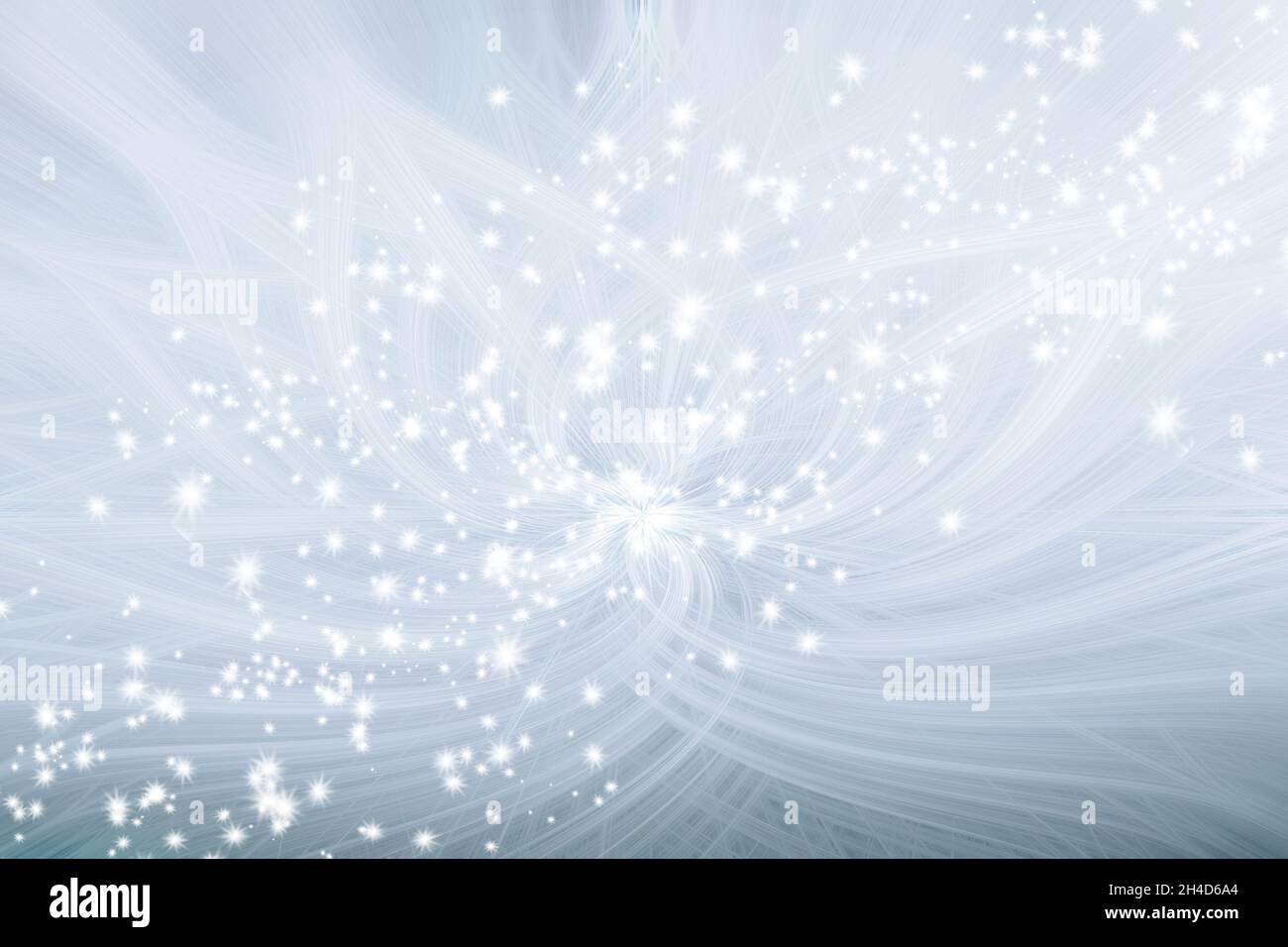 Fond blanc de Noël.Œuvres d'art fractales abstraites aux étoiles brillantes et floues. Banque D'Images