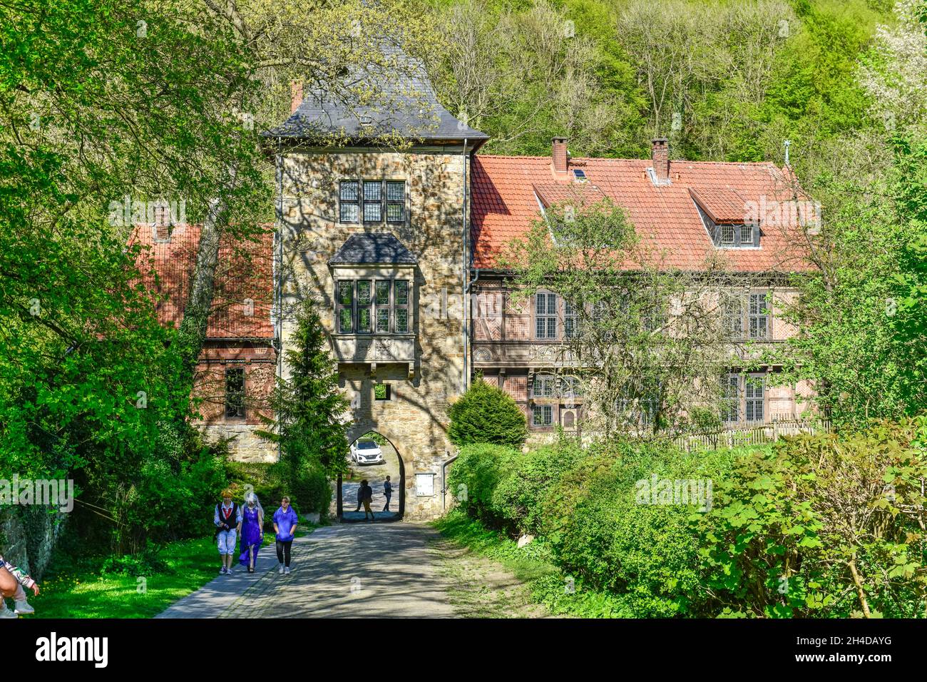 Torturm und Torhaus, Burg Schaumburg, Rinteln, Weserbergland, Niedersachsen, Deutschland Banque D'Images