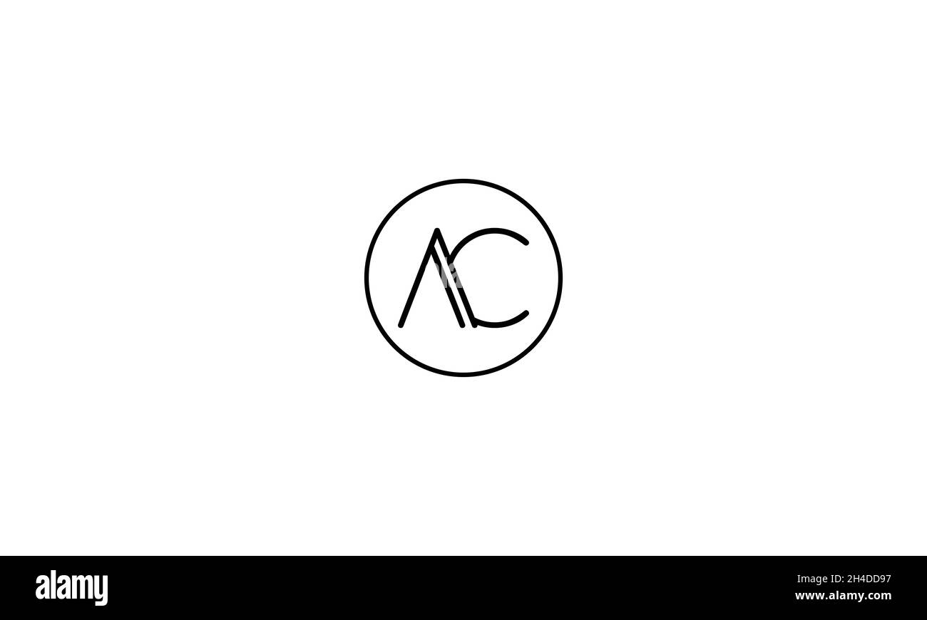 LETTRES LOGO AC AVEC EFFET D'ESPACE NÉGATIF POUR L'UTILISATION DE L'ILLUSTRATION Illustration de Vecteur