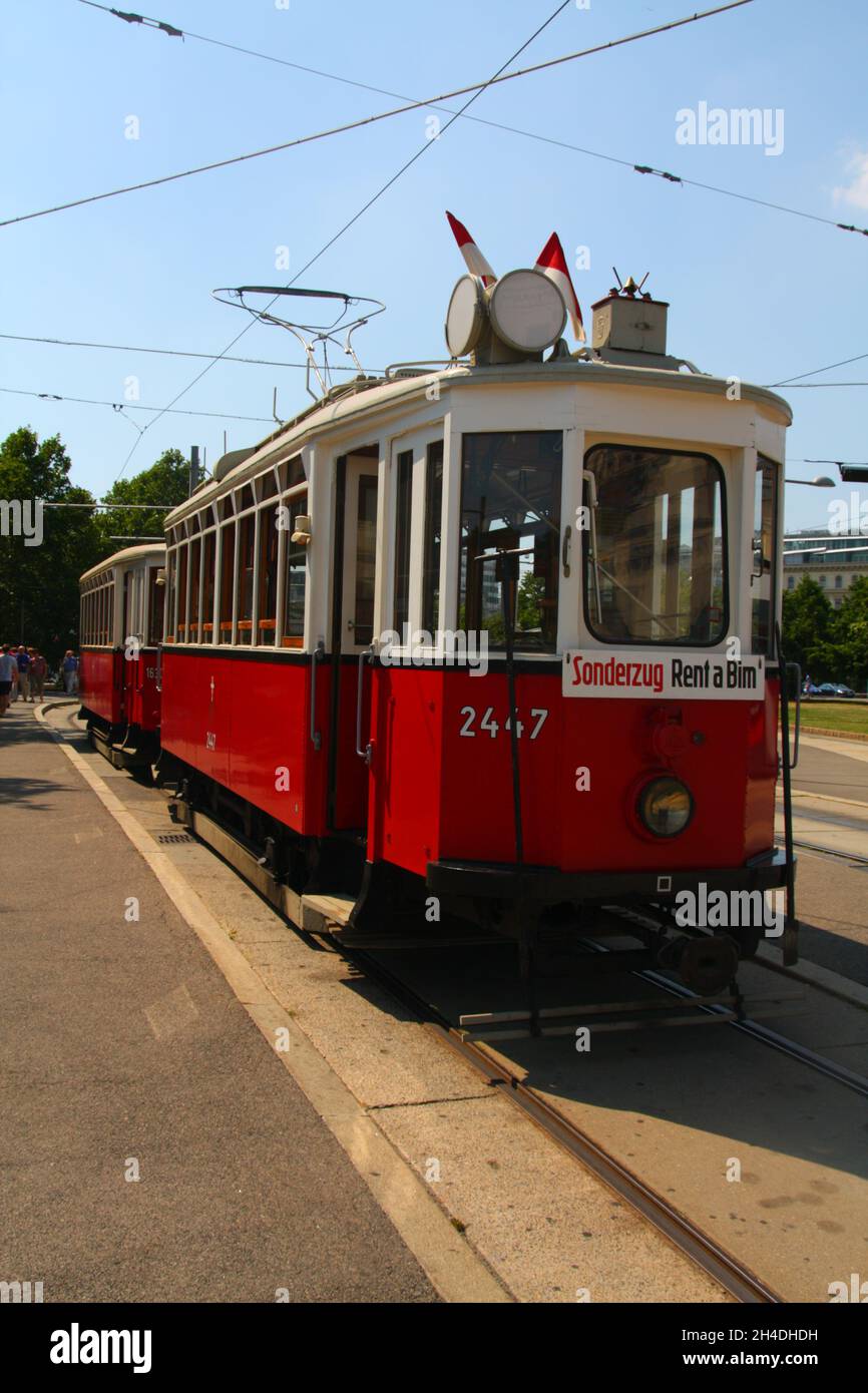 Circuit en tramway dans le centre-ville de Vienne, Autriche Banque D'Images