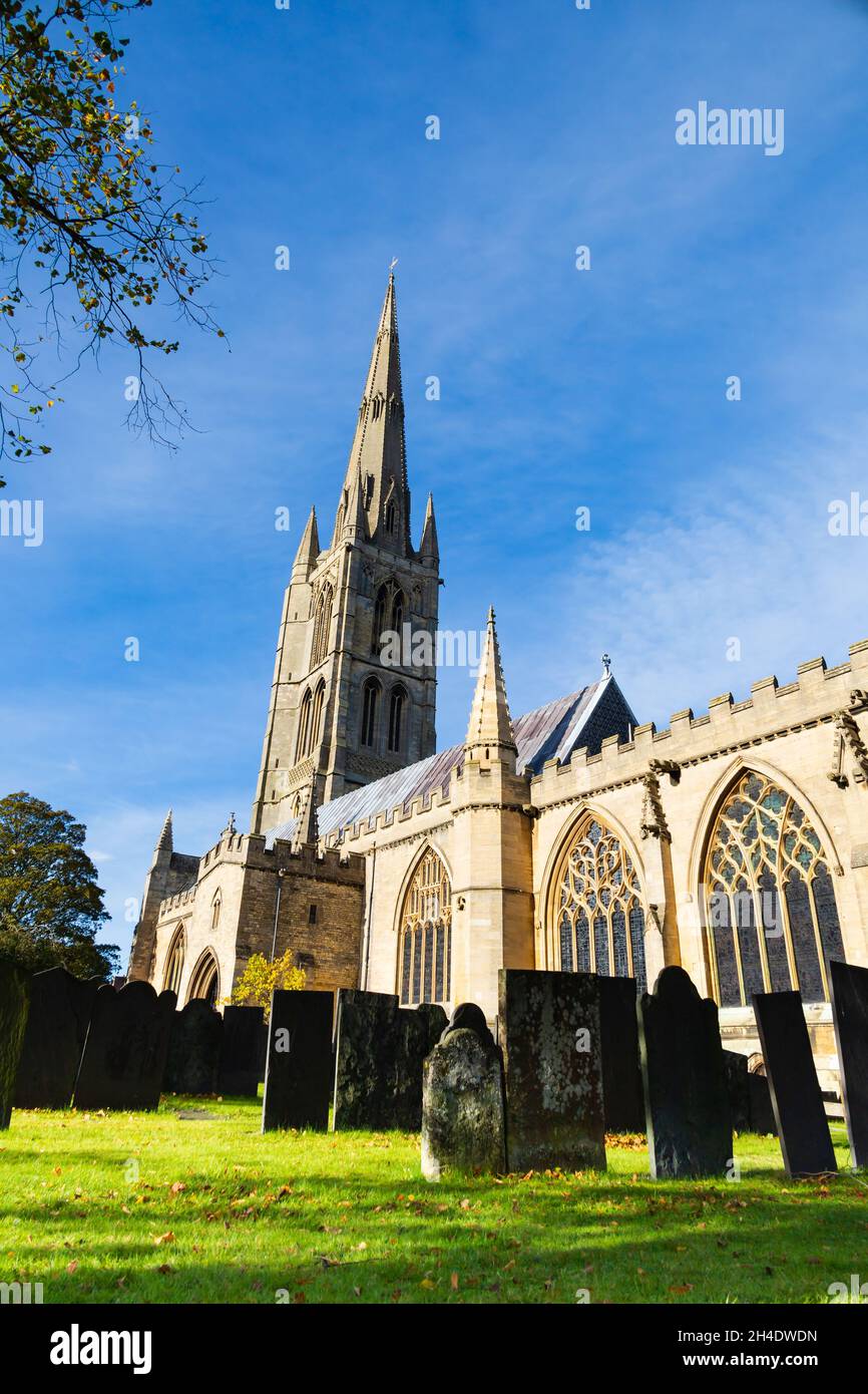 Église paroissiale de St Wulframs, Grantham, Lincolnshire, Angleterre Banque D'Images
