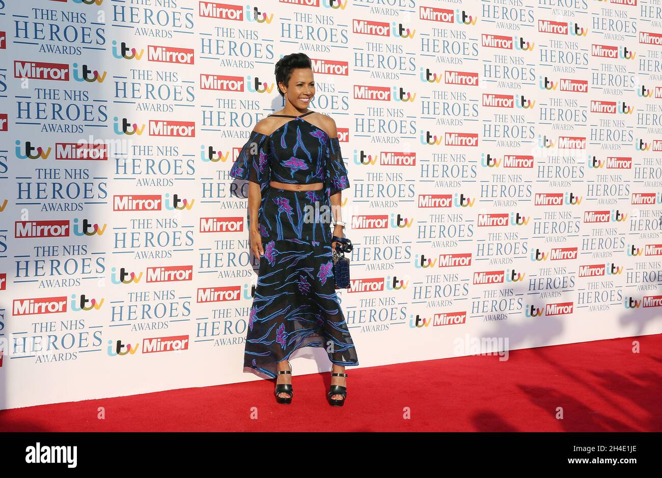 Dame Kelly Holmes arrive au NHS Heroes Awards à l'hôtel Hilton de Londres le 14 mai 2018. Banque D'Images