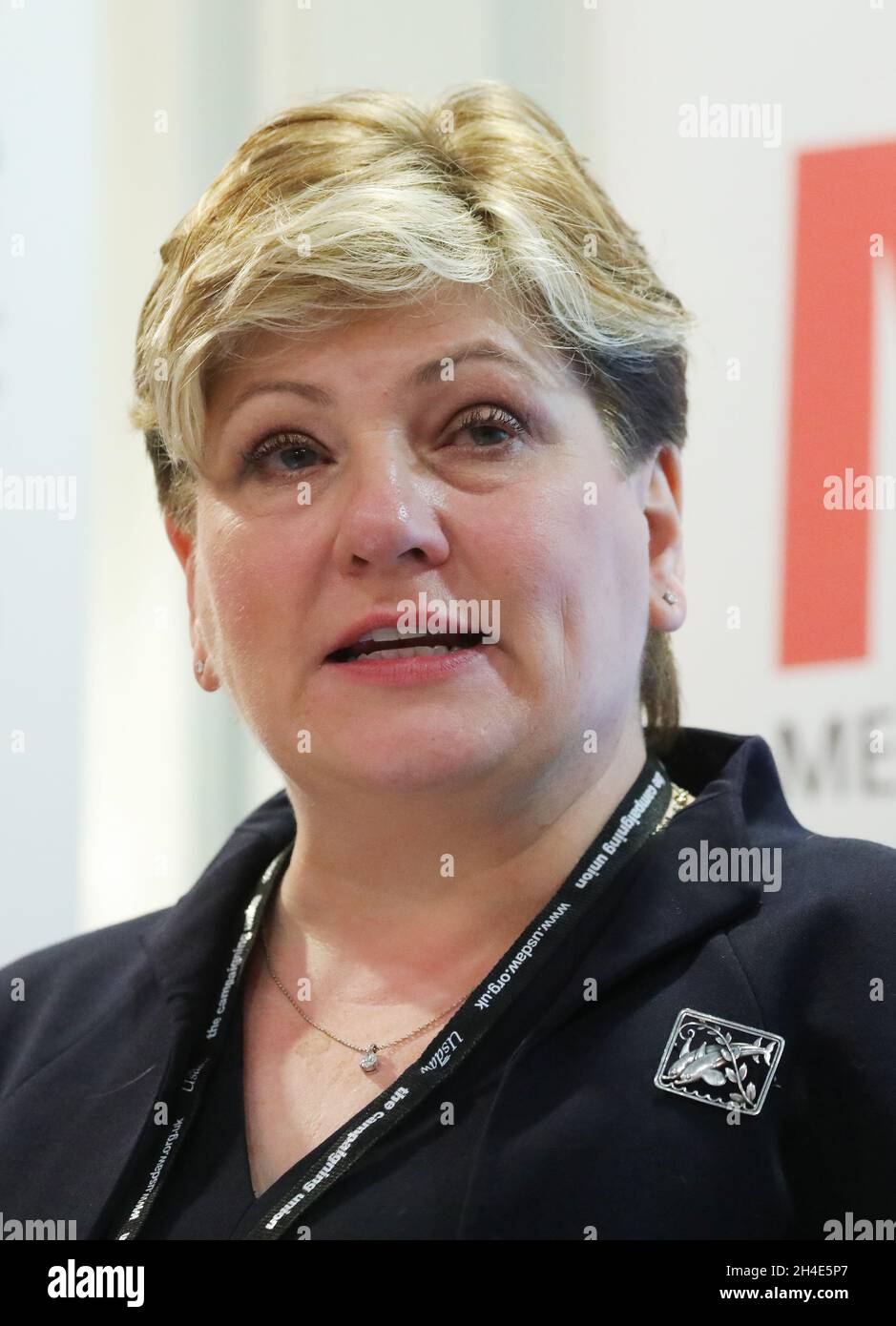 La secrétaire aux Affaires étrangères de Shadow Emily Thornberry parle lors d'une réception par les amis travaillistes de Palestine et du Moyen-Orient le troisième jour de la conférence annuelle du Parti travailliste au Brighton Centre à Brighton.Photo datée du lundi 23 septembre 2019.Crédit photo devrait se lire: Isabel Infantes / EMPICS Entertainment. Banque D'Images