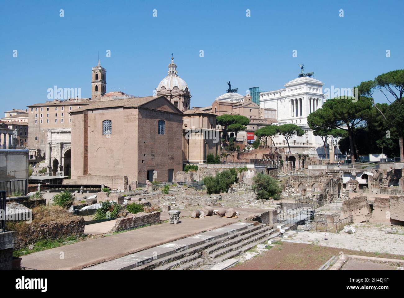 Le bâtiment Curia du Sénat romain dans le forum romanum.Rome, Italie Banque D'Images