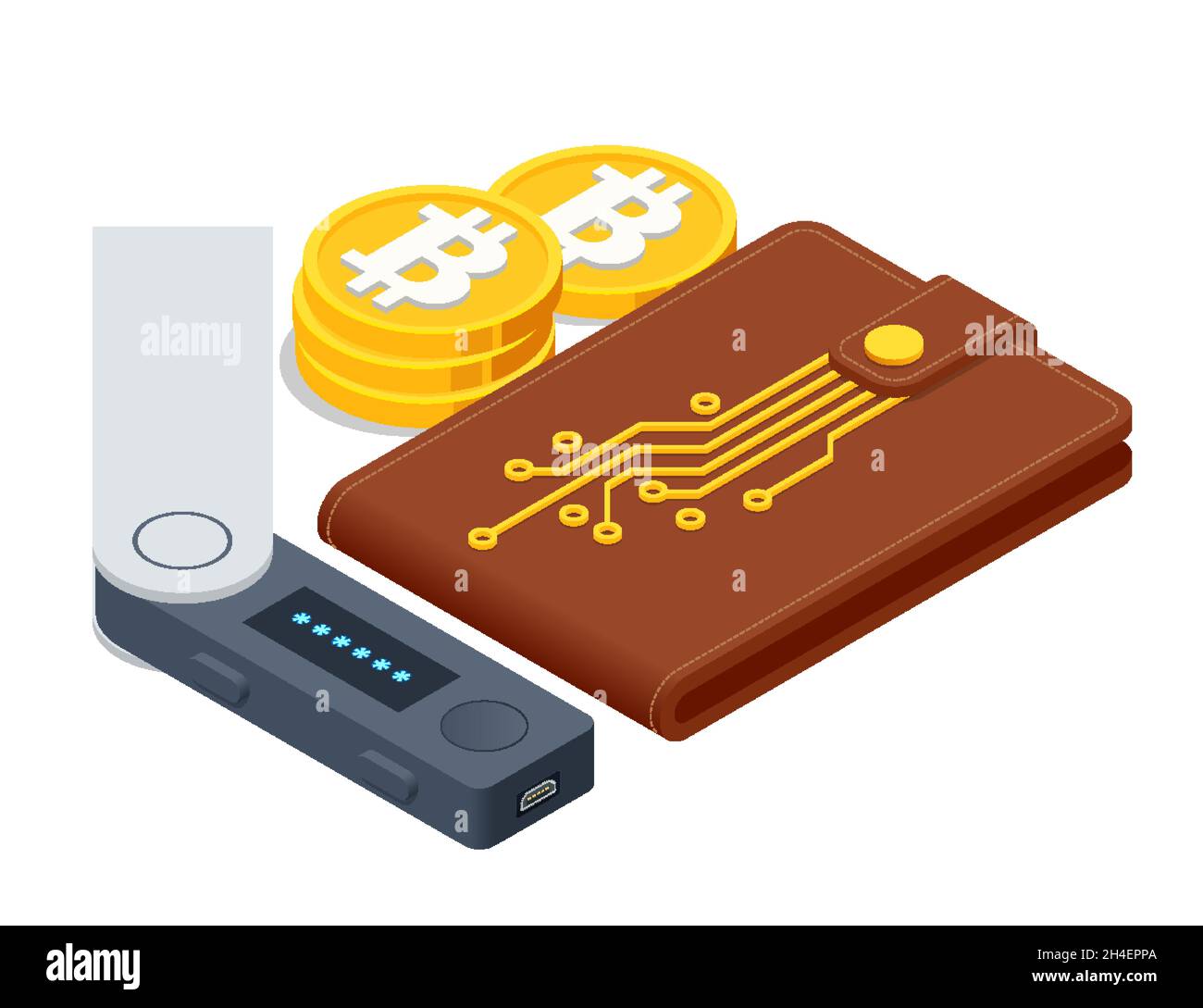 Technologie Isométrique Digital Wallet pour bitcoin crypto-monnaie.Application  portefeuille numérique sur mobile Image Vectorielle Stock - Alamy