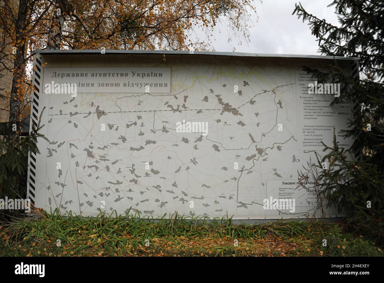 Carte des villages abandonnés de Tchernobyl Banque D'Images