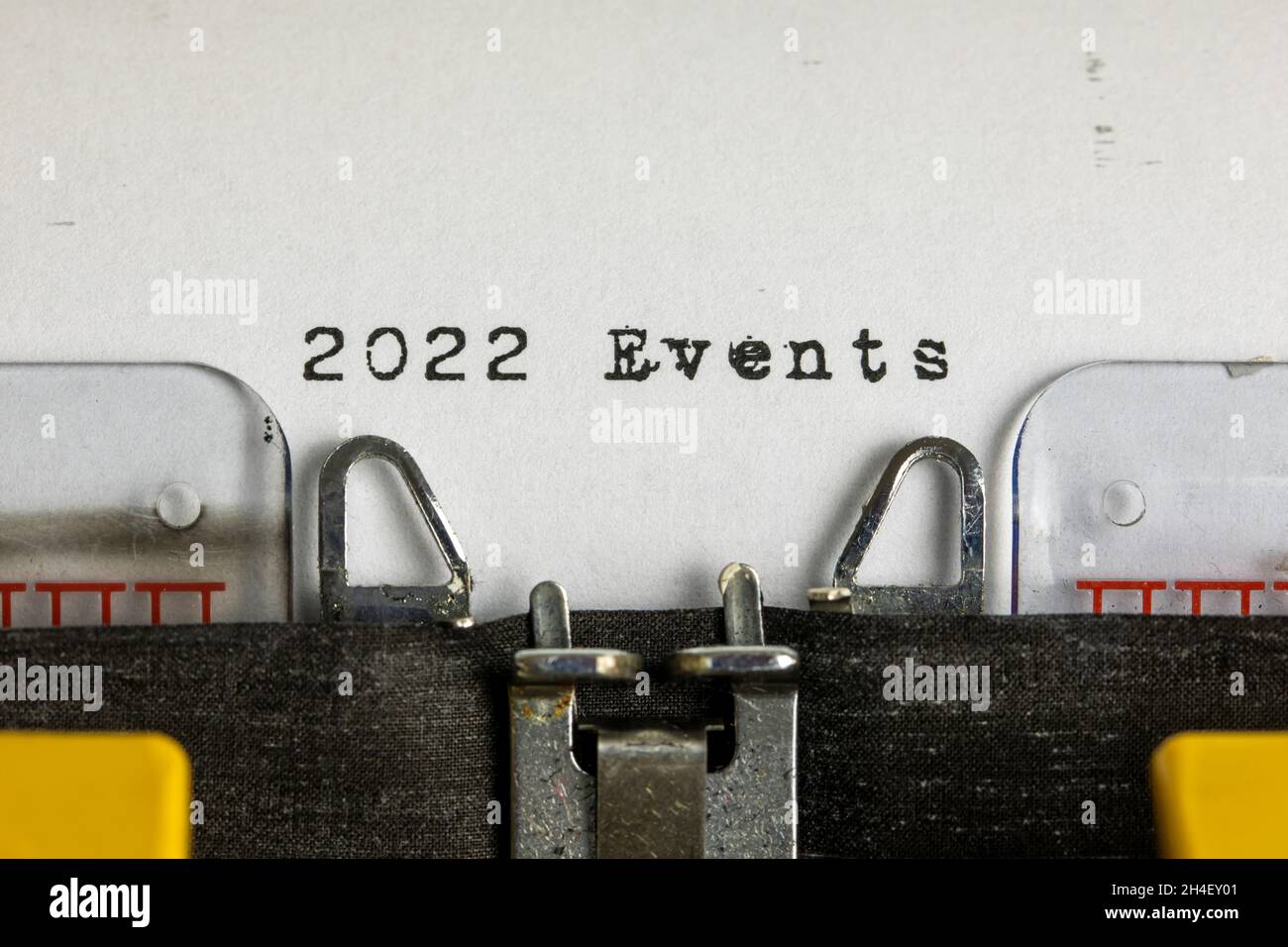 2022 événements écrits sur une vieille machine à écrire Banque D'Images