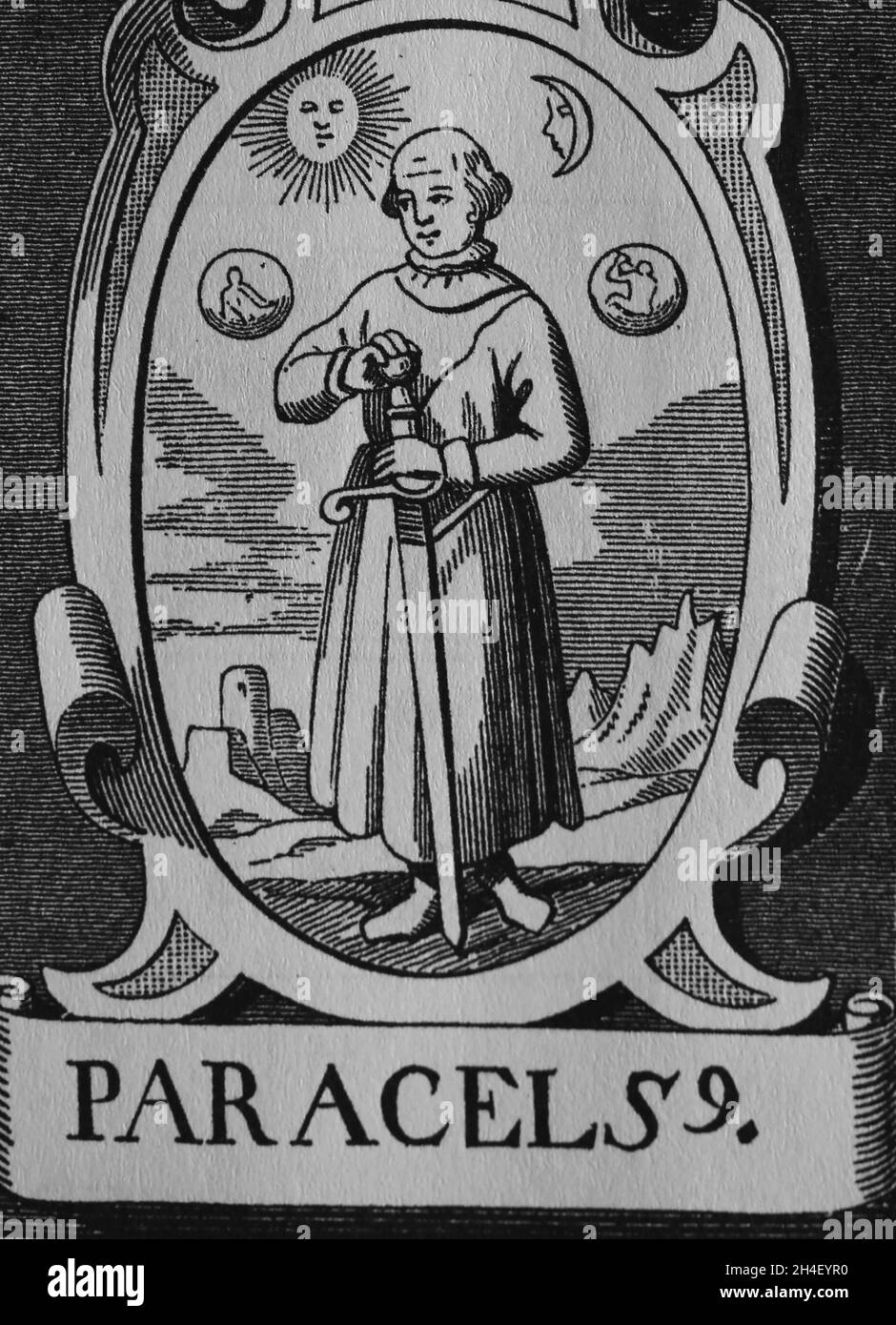 Paracelsus (1493-1541).Theophrastus von Hohenheim.Médecin suisse, alchimiste et philissier de la Renaissance allemande. Banque D'Images