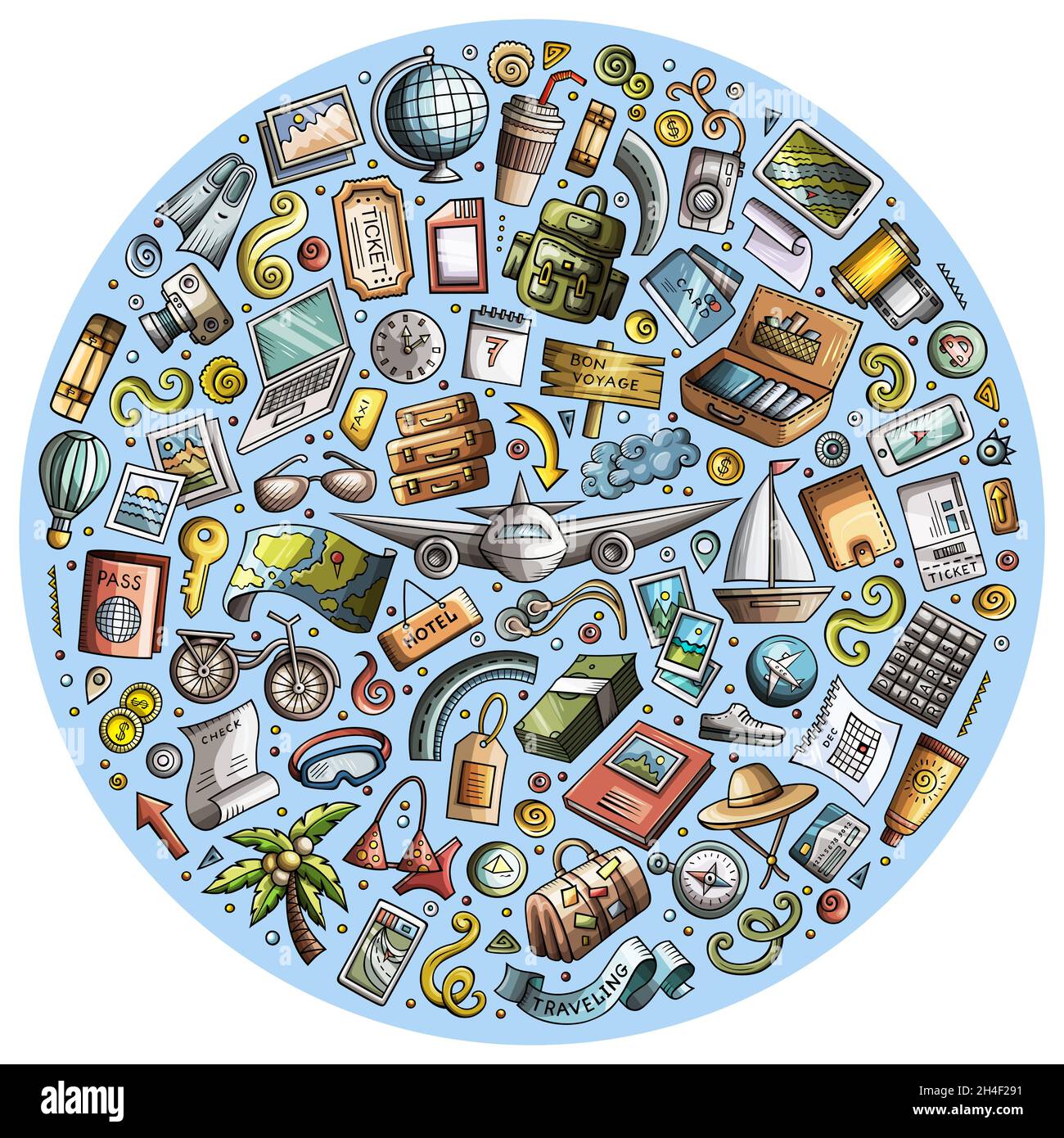 Ensemble de dessins animés, de symboles et d'objets de dessin animé de ...