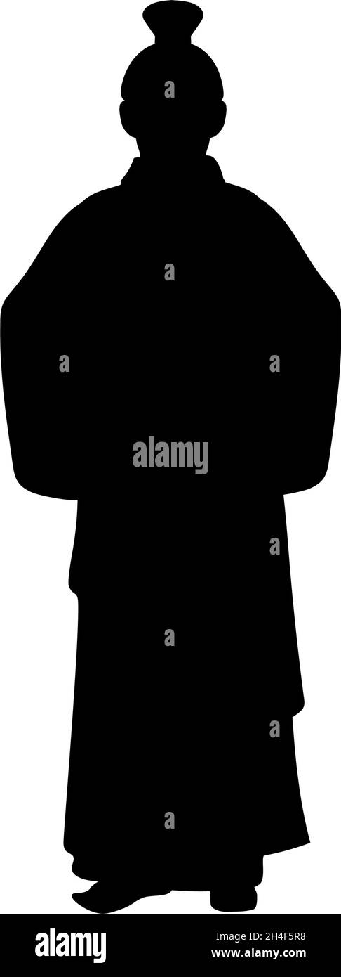 Silhouette d'homme en costume national de l'est Illustration de Vecteur