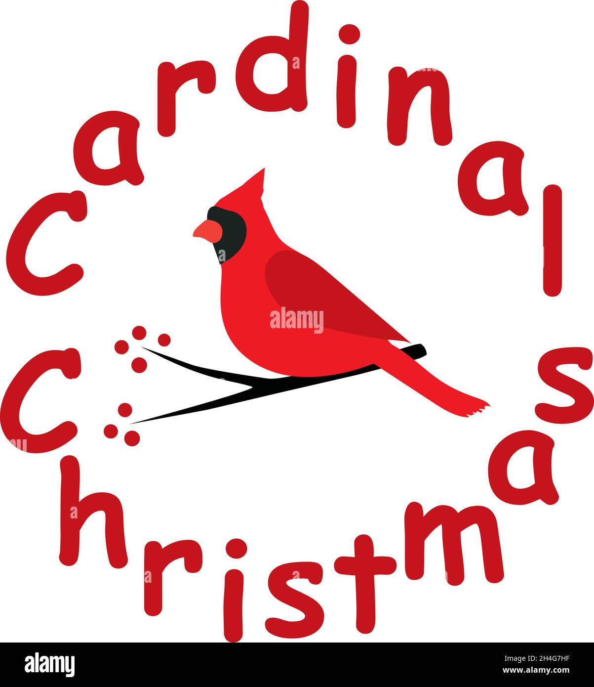 Illustration vectorielle d'un oiseau cardinal, fond de Noël Illustration de Vecteur