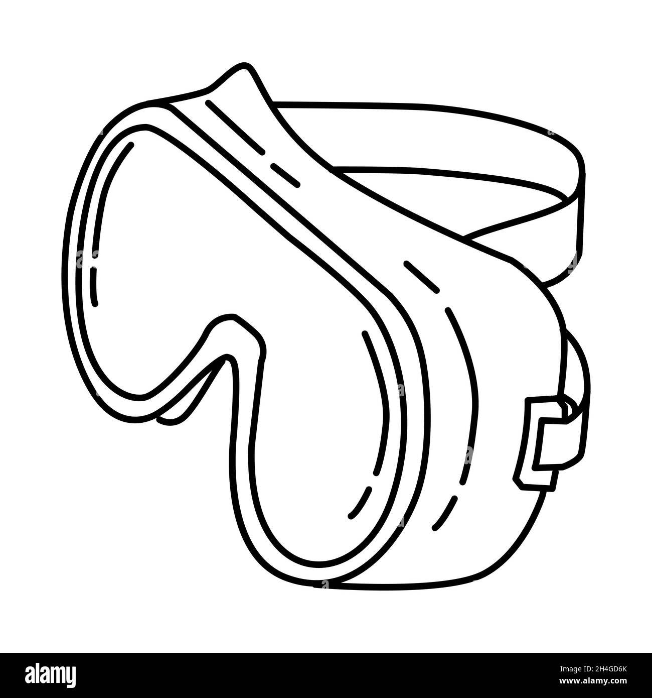 Lunettes de sécurité faisant partie du matériel et de l'équipement de l'entrepreneur appareil icône dessinée à la main ensemble Vector. Illustration de Vecteur