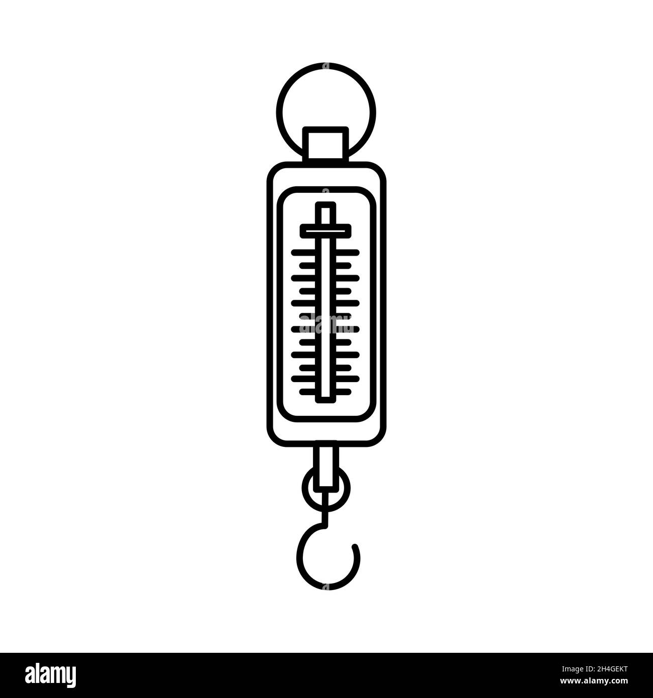 Balance de la cour de l'acier partie du matériel et de l'équipement de l'entrepreneur dispositif dessiné à la main icône définir le vecteur. Illustration de Vecteur