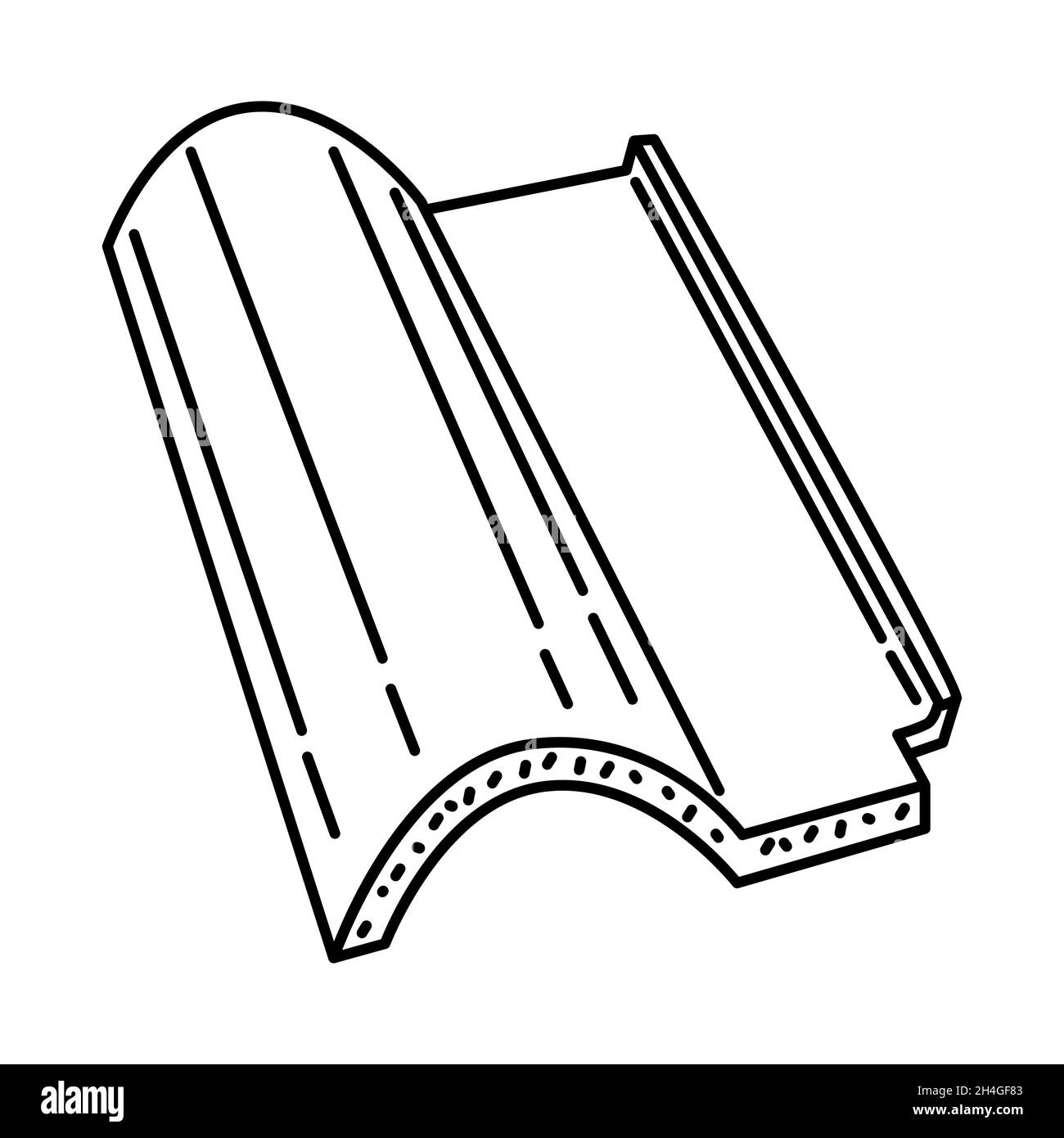 Carreaux de toit en argile partie du matériel et de l'équipement de l'entrepreneur dispositif dessiné à la main icône ensemble vecteur. Illustration de Vecteur