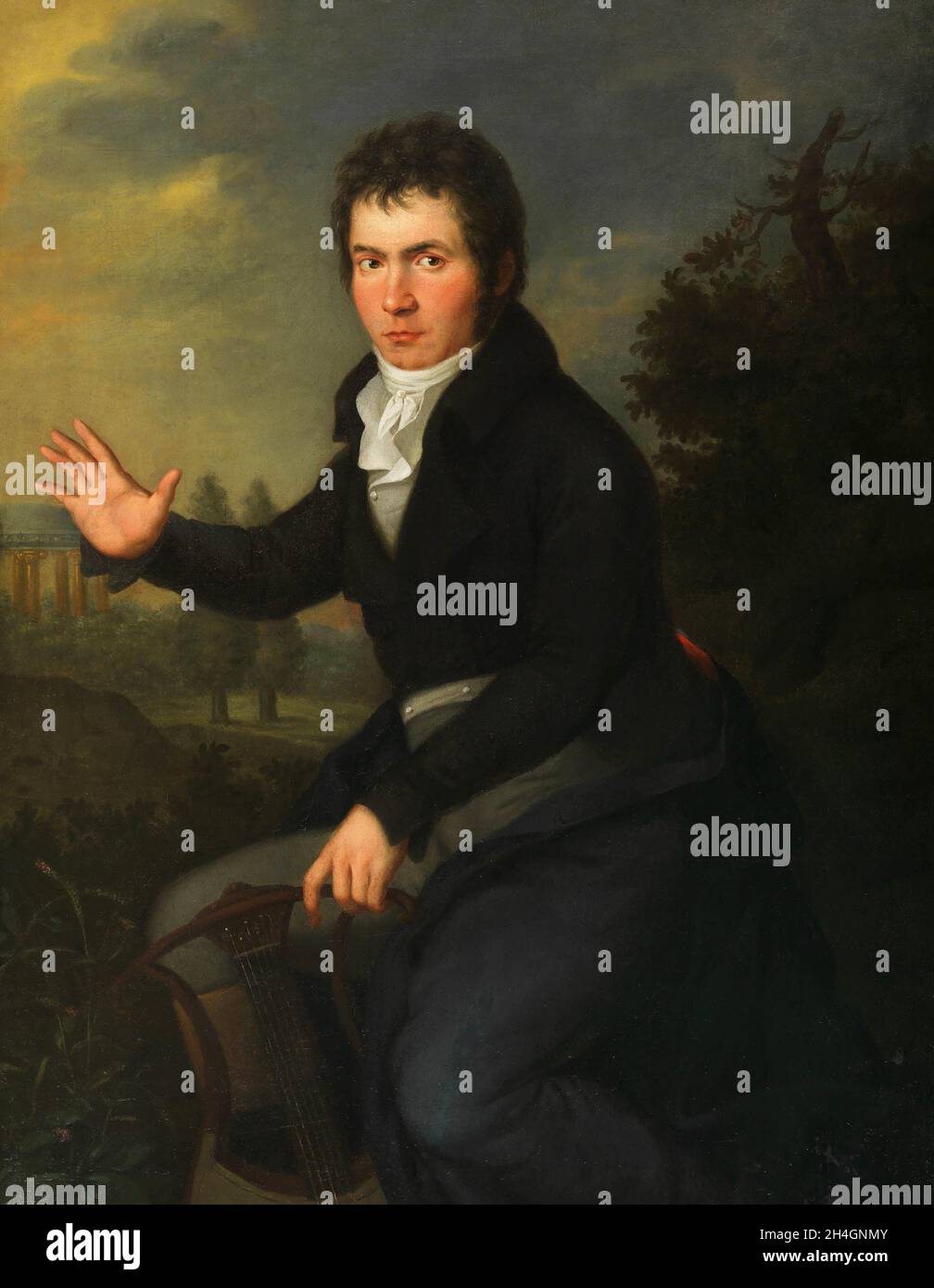 Un portrait du compositeur allemand Ludwig van Beethoven Banque D'Images