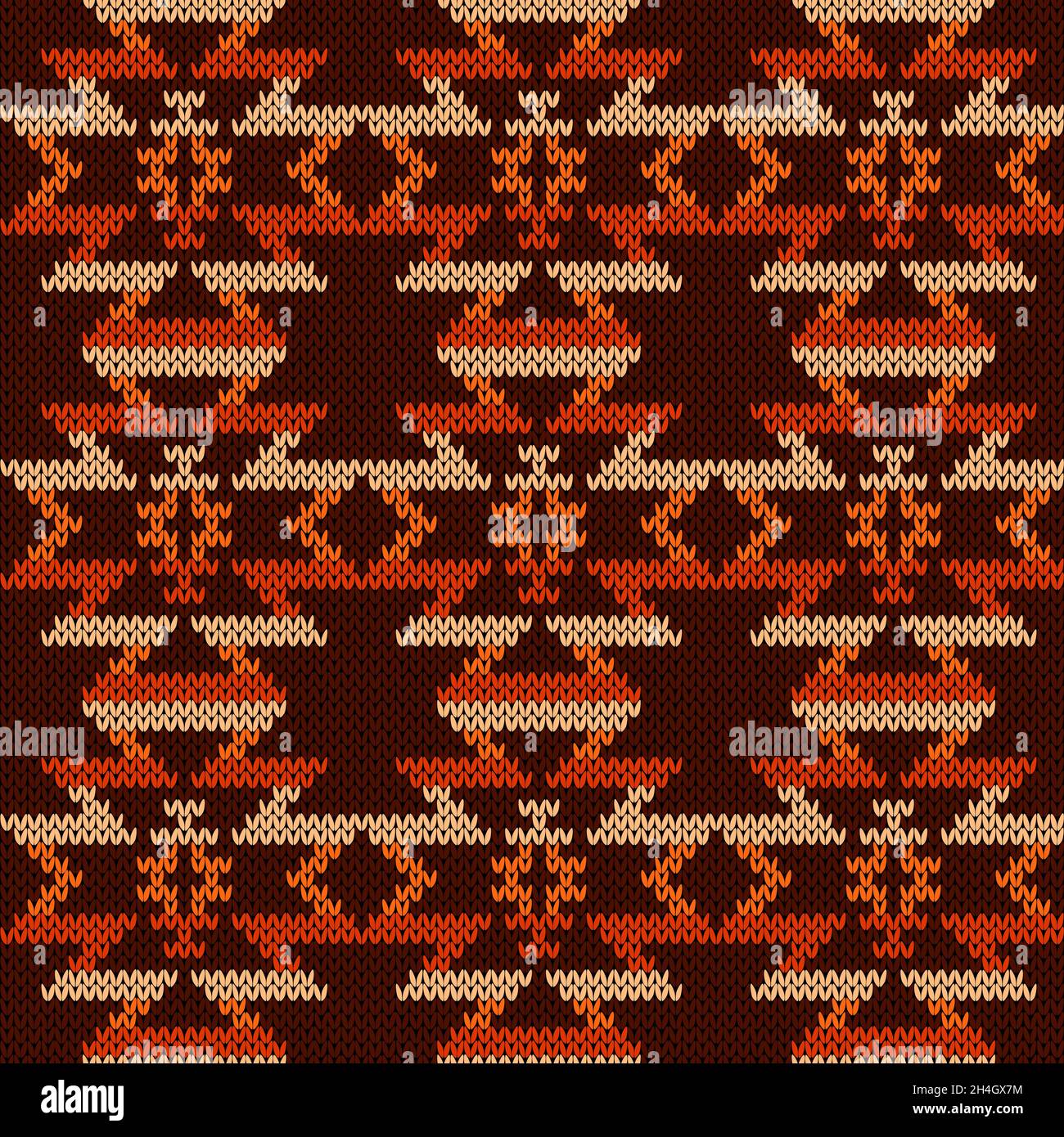 Motif vectoriel sans couture très orné dans des teintes marron, orange et beige Illustration de Vecteur