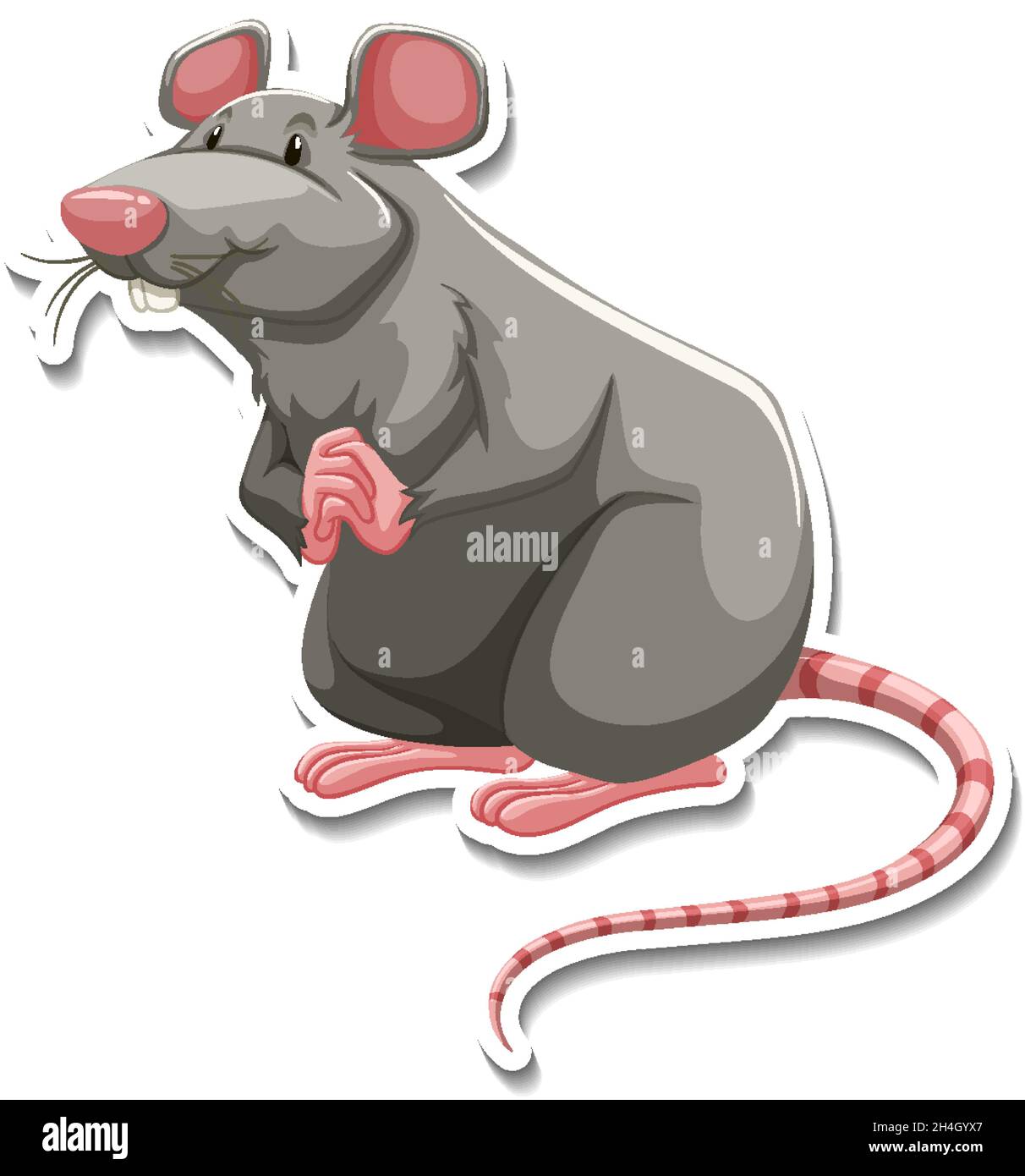 Illustration de l'autocollant de dessin animé petit animal de souris Illustration de Vecteur