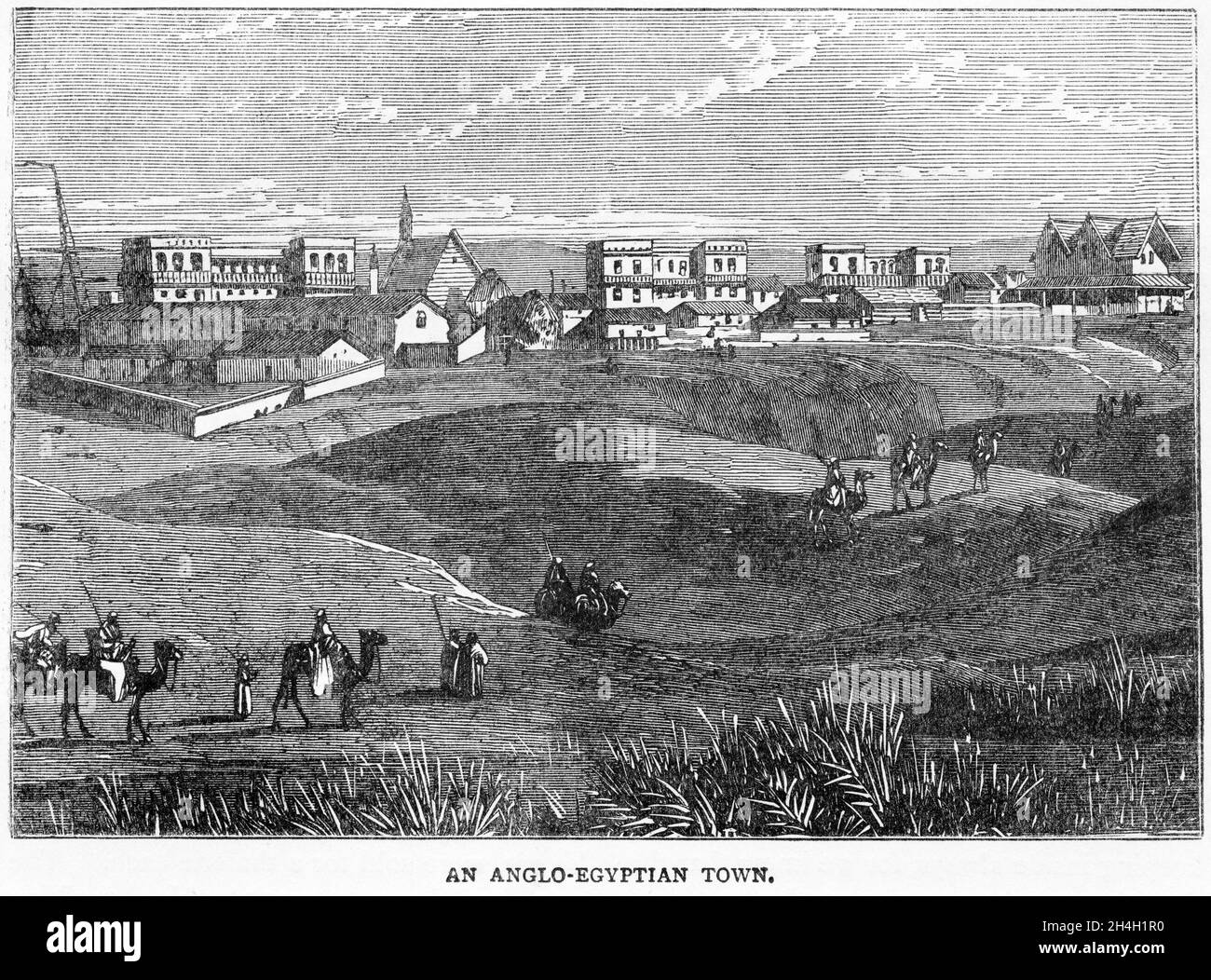 Gravure d'une ville anglo-égyptienne, établie après l'incident de Fashoda a décidé quels territoires en Egypte devaient être contrôlés par la Grande-Bretagne Banque D'Images