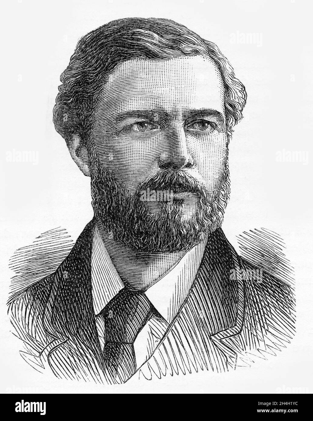 Gravure de Sir Edward Baldwin Malet, 4e baronet GCB GCMG PC (1837 – 1908) diplomate britannique. Banque D'Images