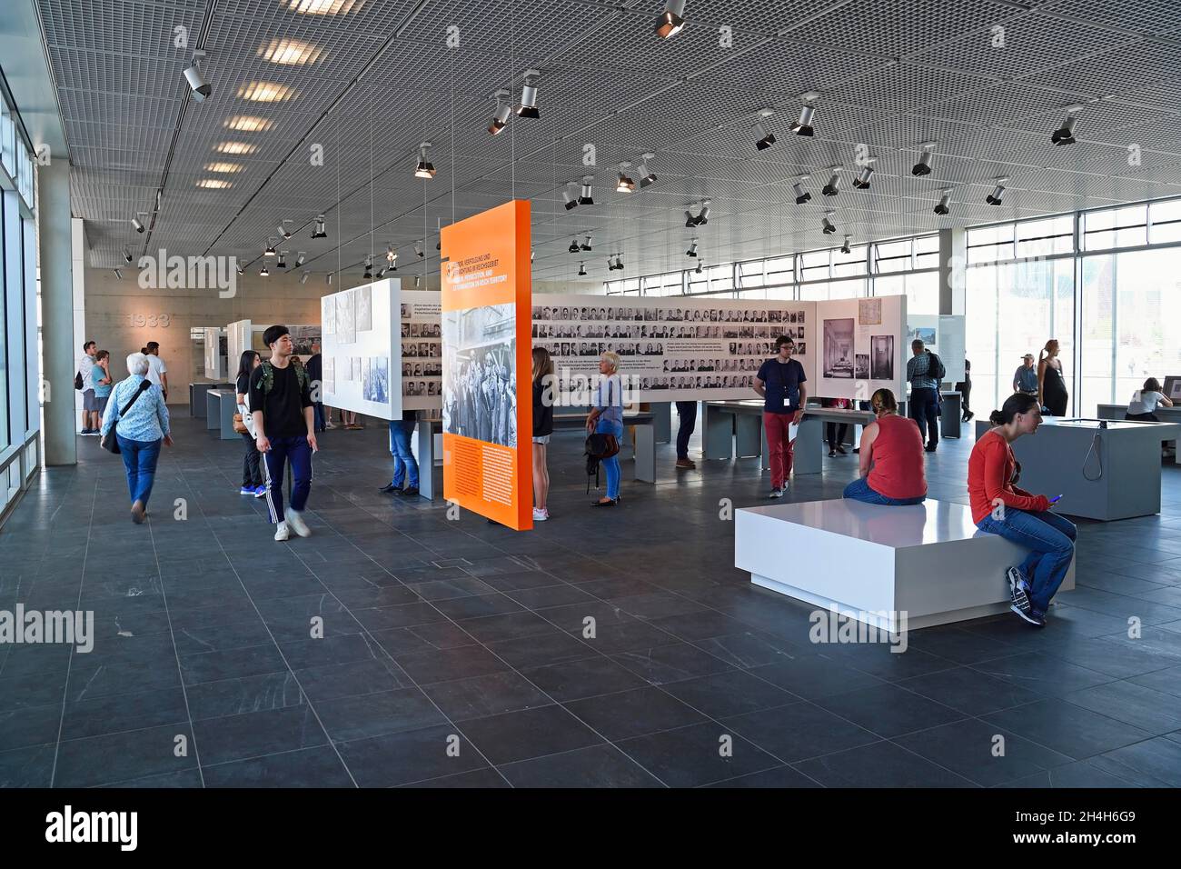 Intérieur redessiné, exposition Topography of Terror, sur le site de l'ancien siège de la SS, Berlin, Allemagne Banque D'Images