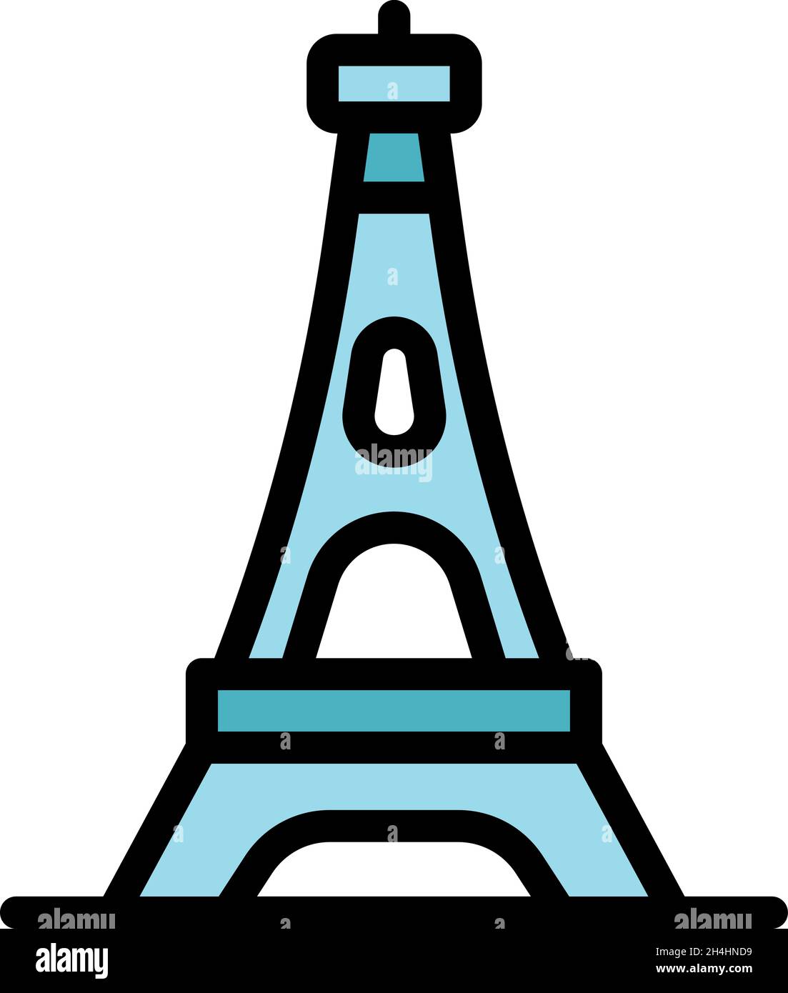 Icône de la tour Eiffel.Contour Tour Eiffel vecteur icône couleur plat ...