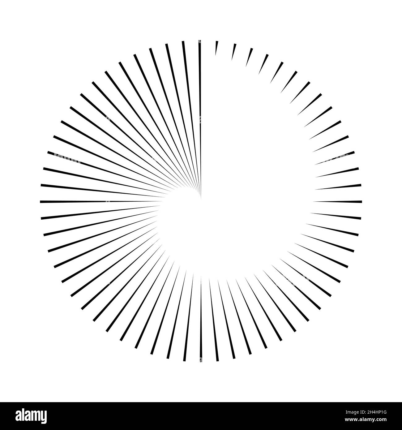 bandes autour du compte à rebours du logo du cercle, icône circulaire vectorielle avec bandes autour du périmètre, signe horaire Illustration de Vecteur