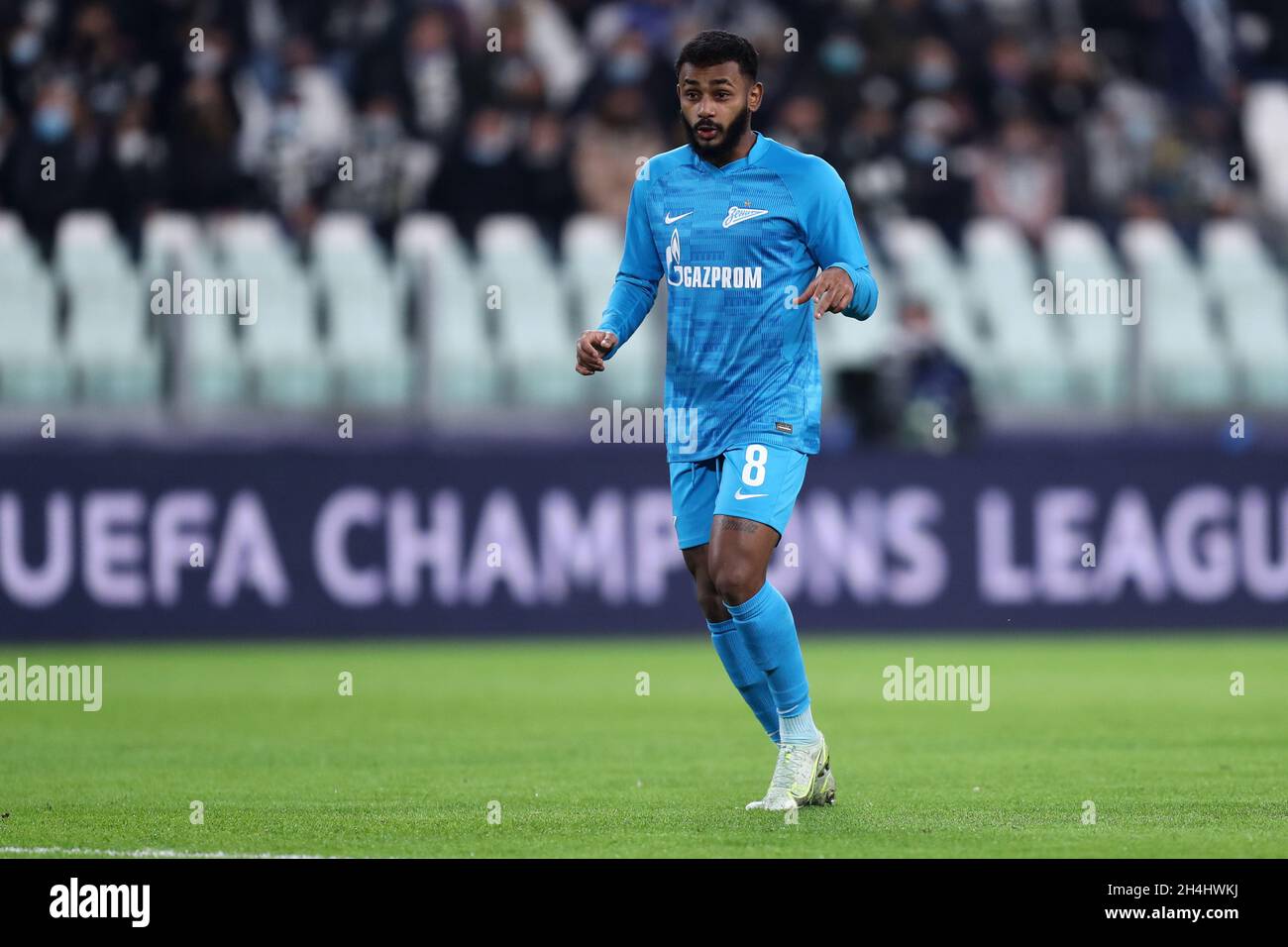 Marcus Wendel, de Zenit, se penche sur le match H de l'UEFA Champions League entre le Juventus FC et le Zenit Saint-Pétersbourg au stade Allianz le 02 novembre 2021 Turin, Italie . Banque D'Images