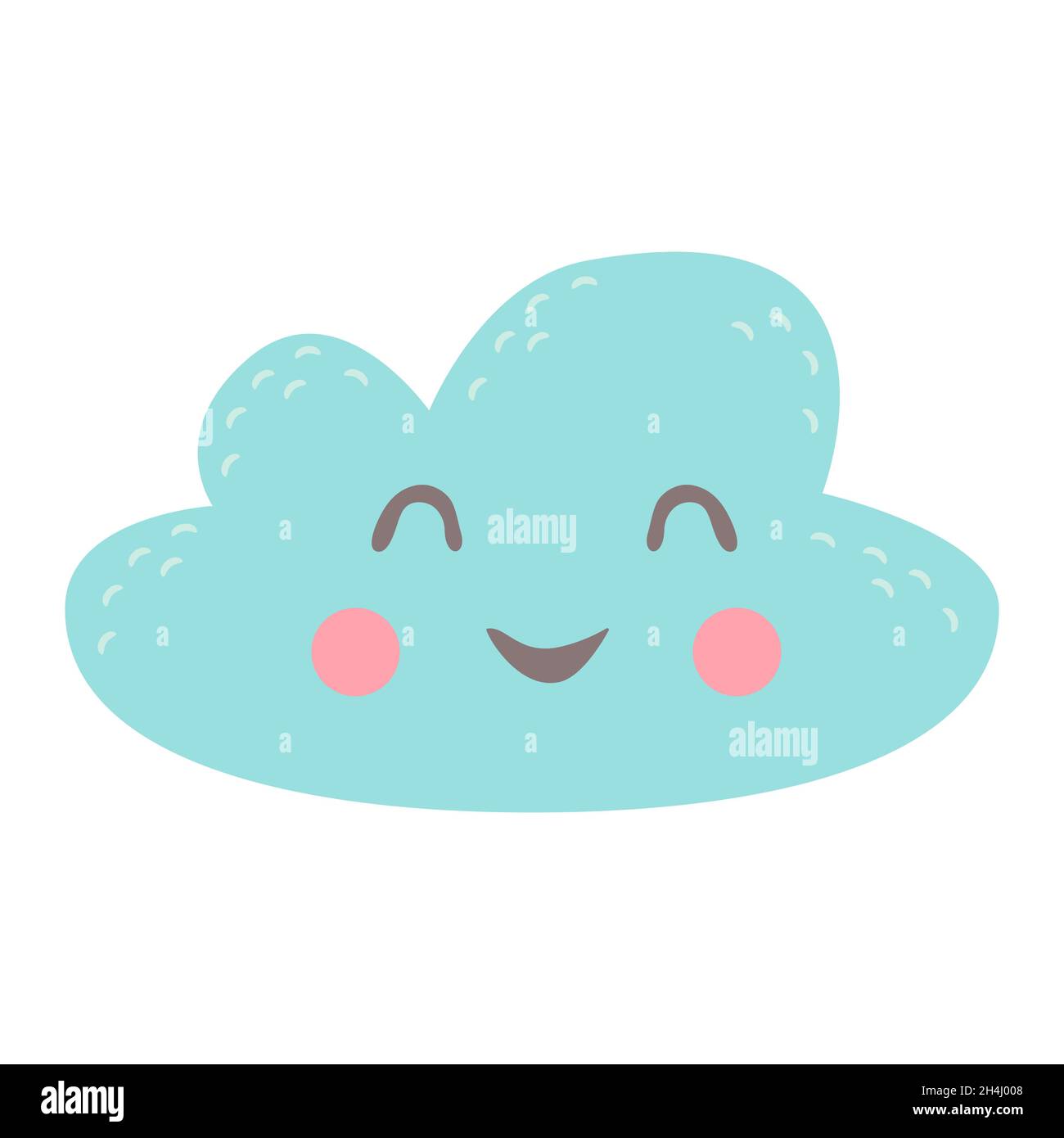 Un joli nuage avec un visage souriant.Drôle de personnage de bébé ...