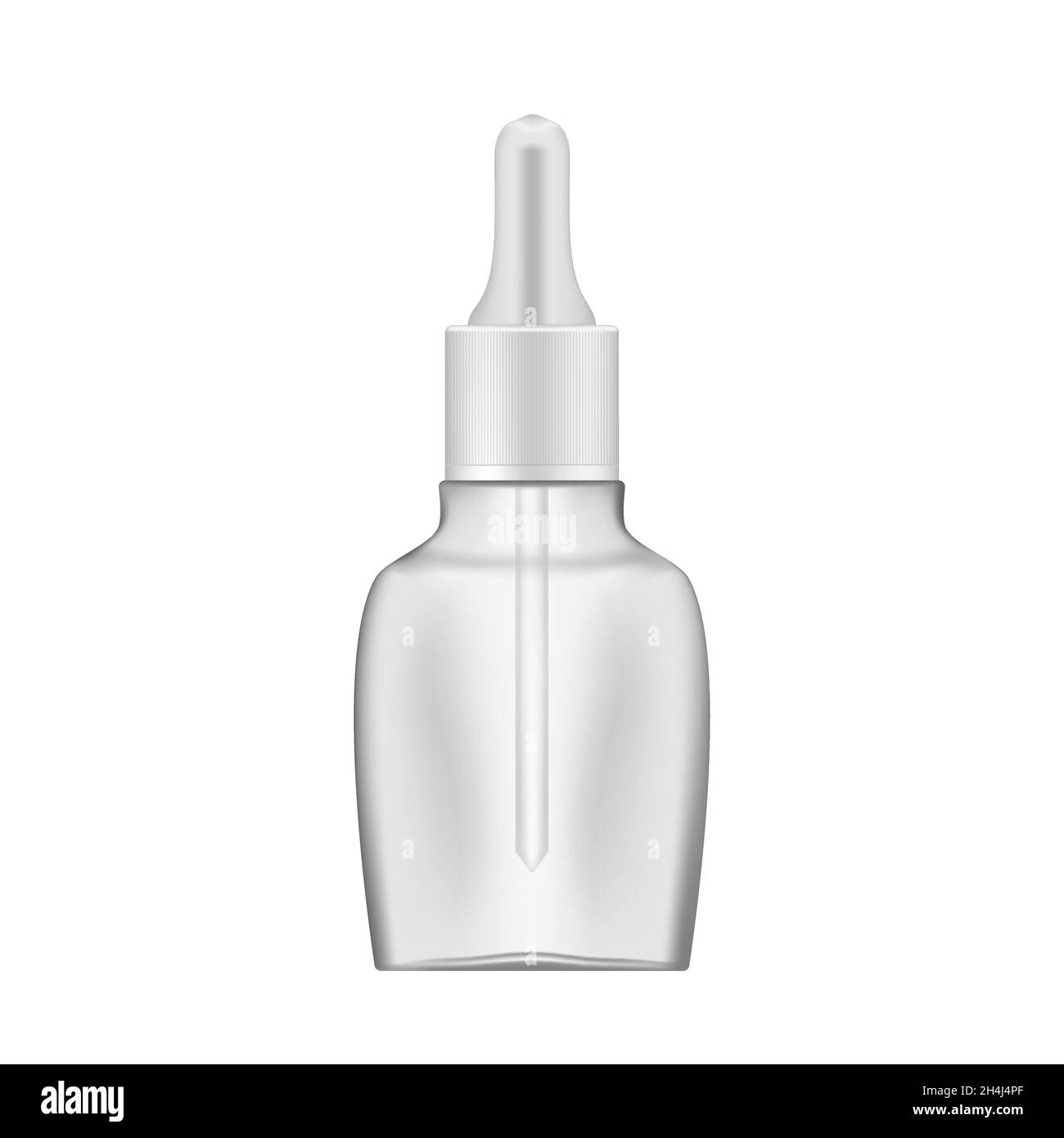 Flacon cosmétique en verre transparent foncé avec pipette, maquette réaliste.Kit compte-gouttes pour produits de beauté, maquette vectorielle Illustration de Vecteur