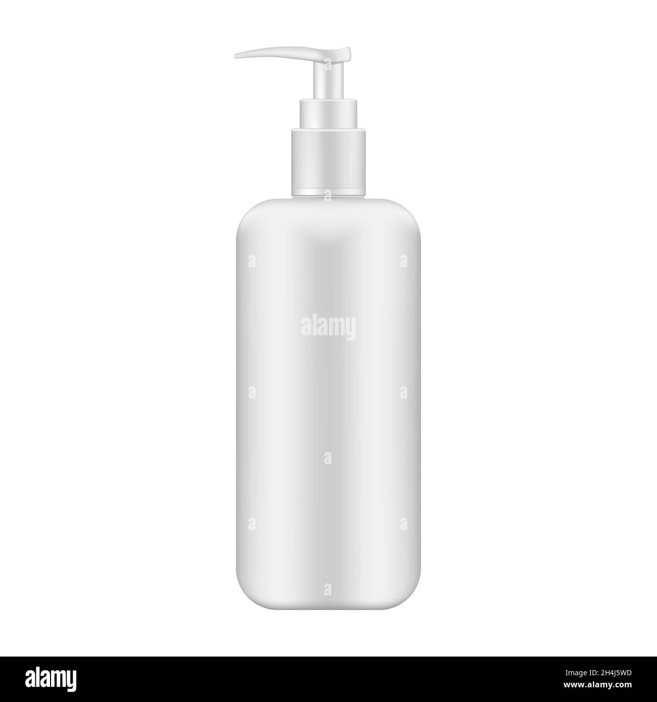Flacon cosmétique avec distributeur isolé sur maquette blanche et réaliste.Contenant d'emballage de produit de soins de beauté pour la peau, maquette vectorielle Illustration de Vecteur